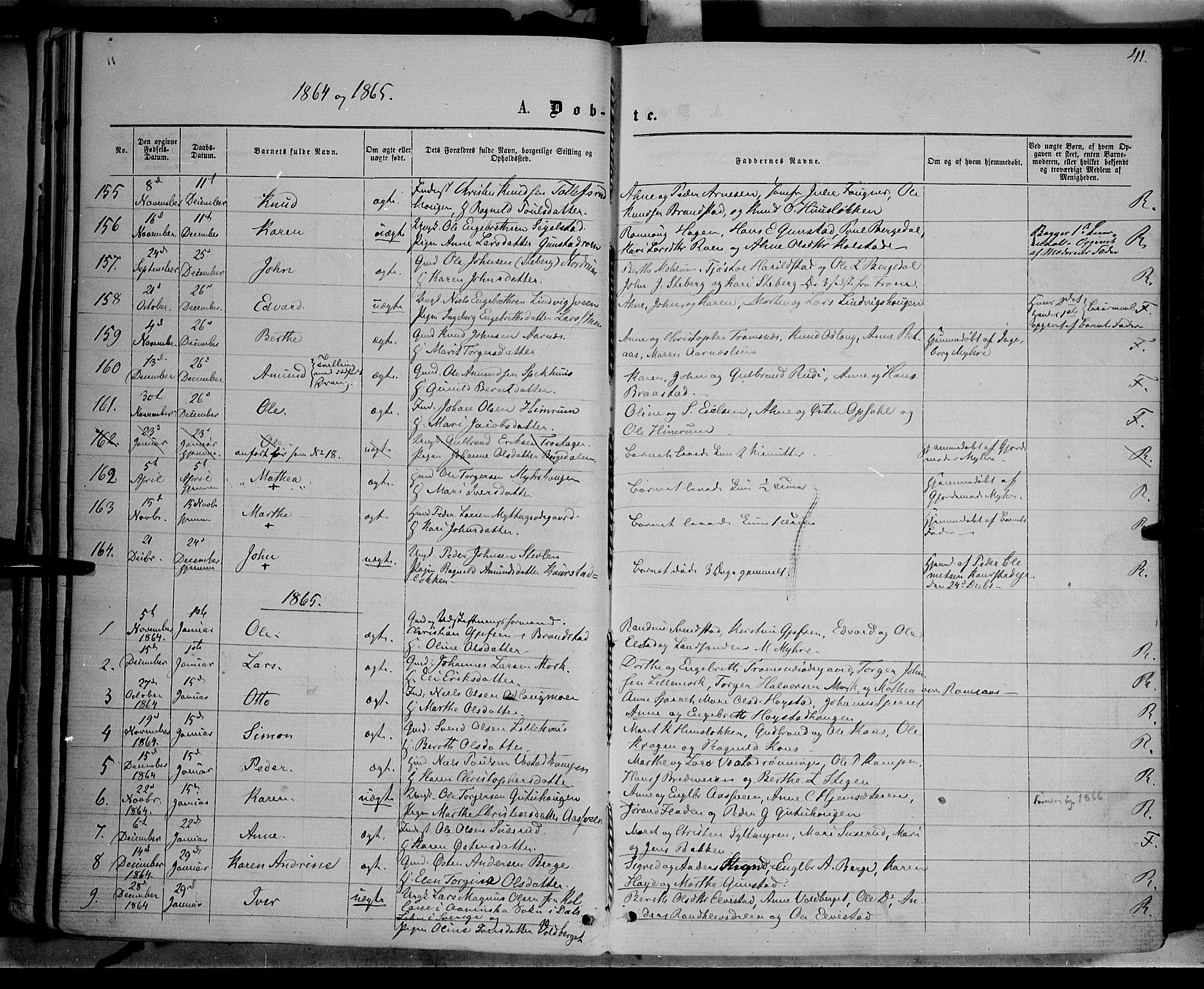 Ringebu prestekontor, SAH/PREST-082/H/Ha/Haa/L0007: Parish register (official) no. 7, 1860-1877, p. 41