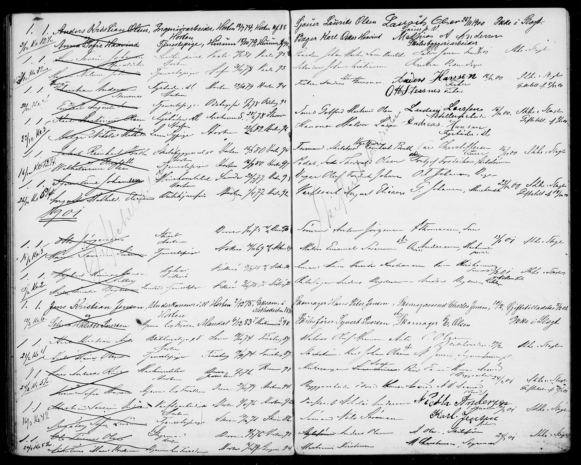 Horten kirkebøker, AV/SAKO-A-348/H/Ha/L0003: Banns register no. 3, 1891-1904