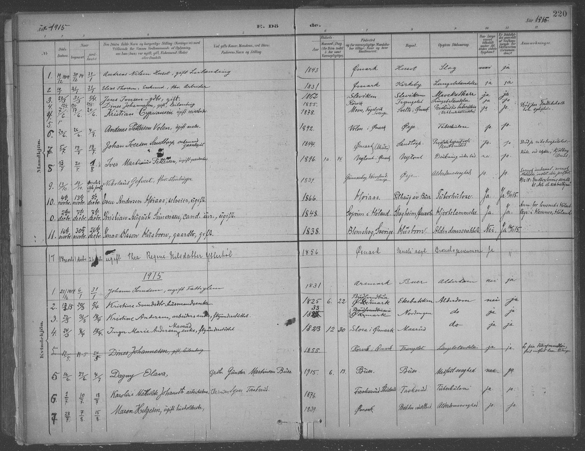 Aremark prestekontor Kirkebøker, SAO/A-10899/F/Fb/L0005: Parish register (official) no. II 5, 1895-1919, p. 220