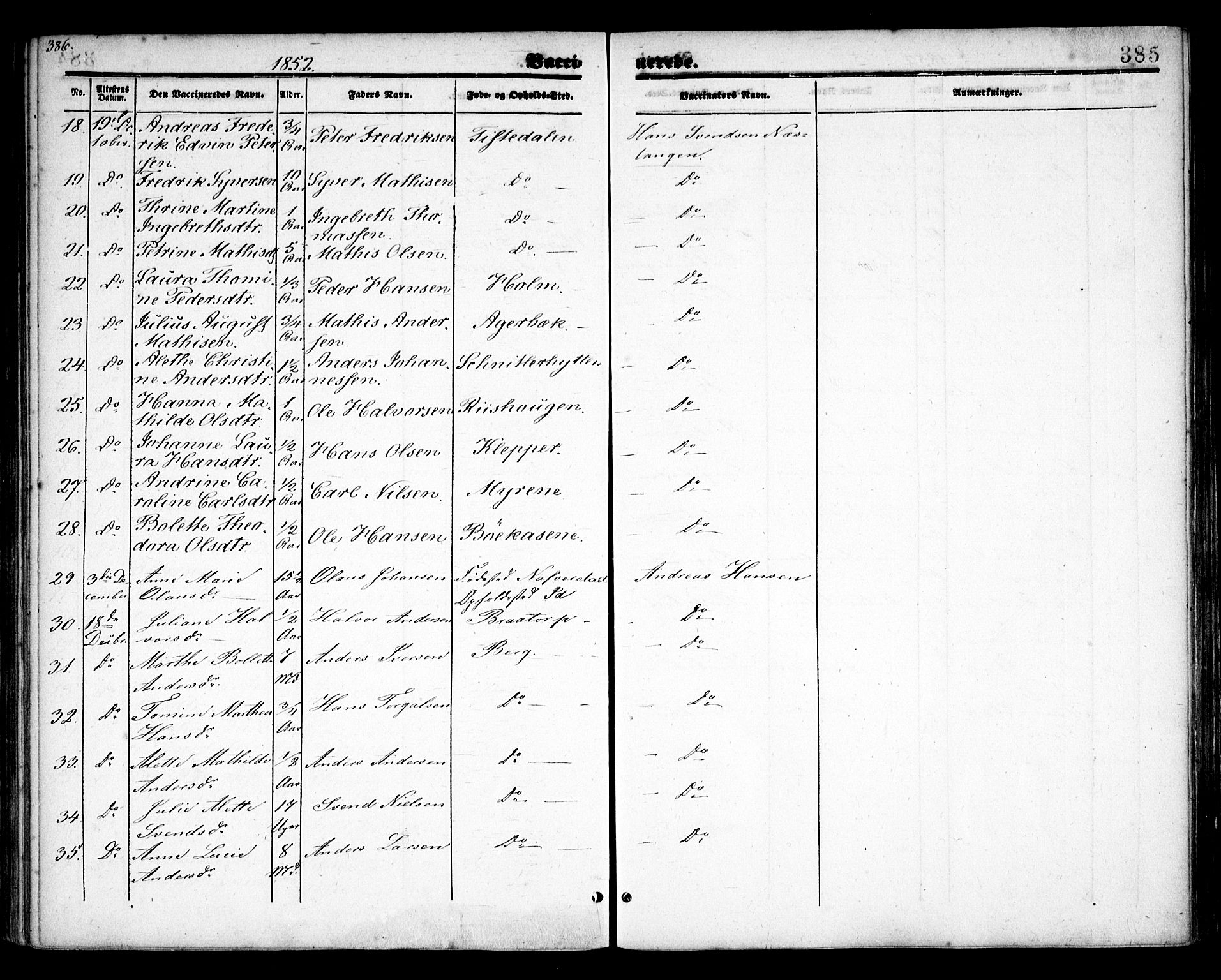 Idd prestekontor Kirkebøker, AV/SAO-A-10911/F/Fc/L0004b: Parish register (official) no. III 4B, 1848-1860, p. 385