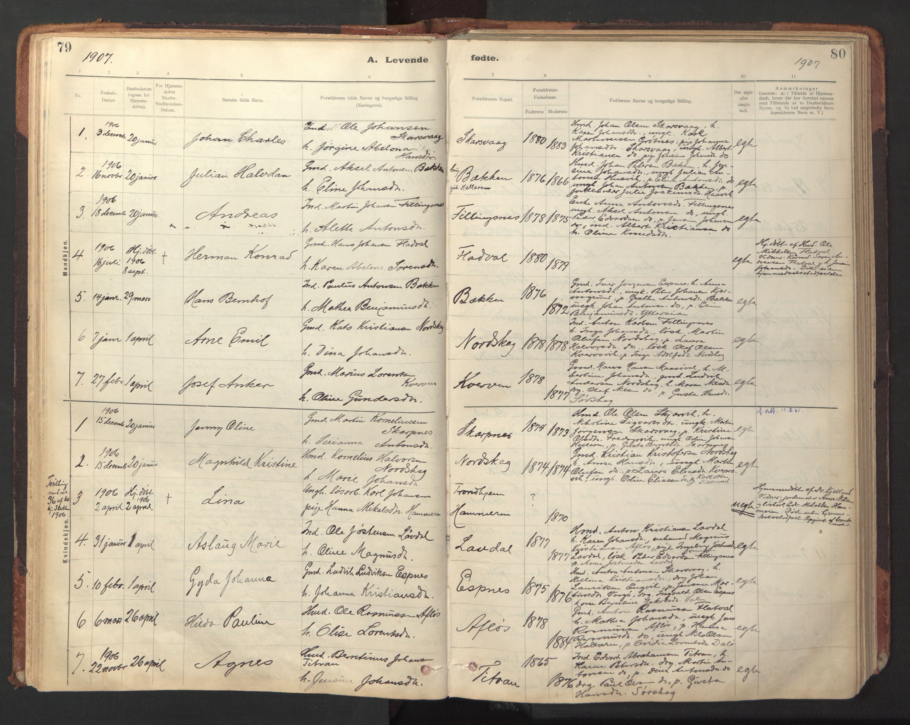 Ministerialprotokoller, klokkerbøker og fødselsregistre - Sør-Trøndelag, SAT/A-1456/641/L0596: Parish register (official) no. 641A02, 1898-1915, p. 79-80