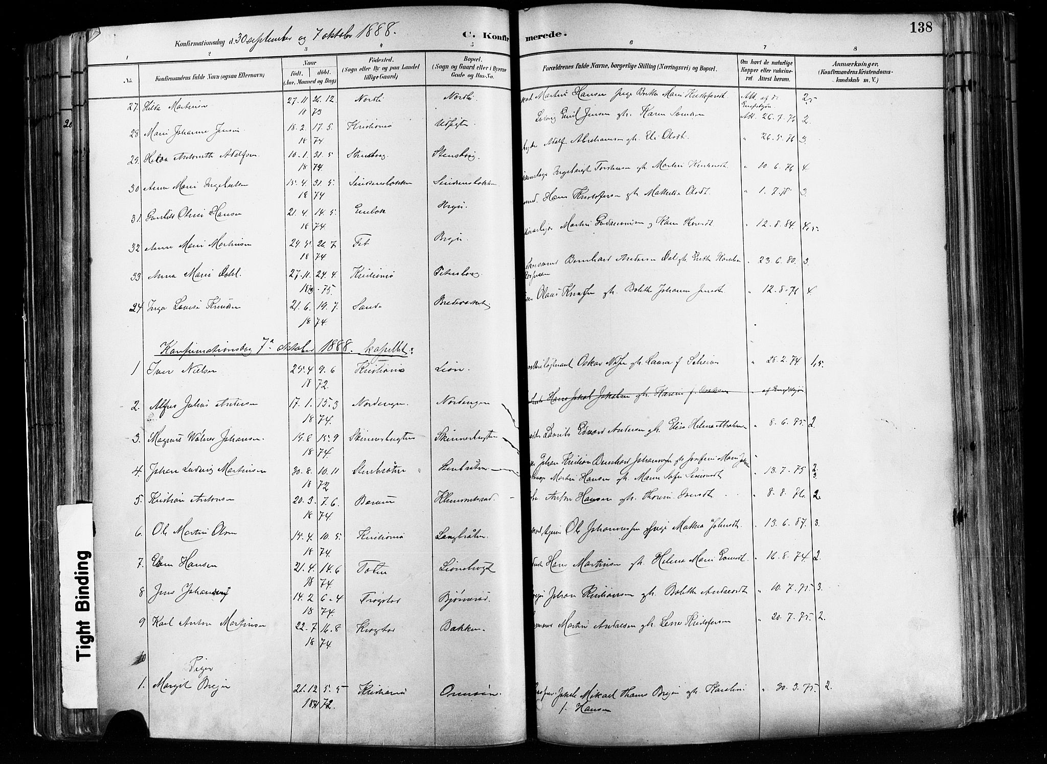 Østre Aker prestekontor Kirkebøker, AV/SAO-A-10840/F/Fa/L0008: Parish register (official) no. I 8, 1883-1894, p. 138