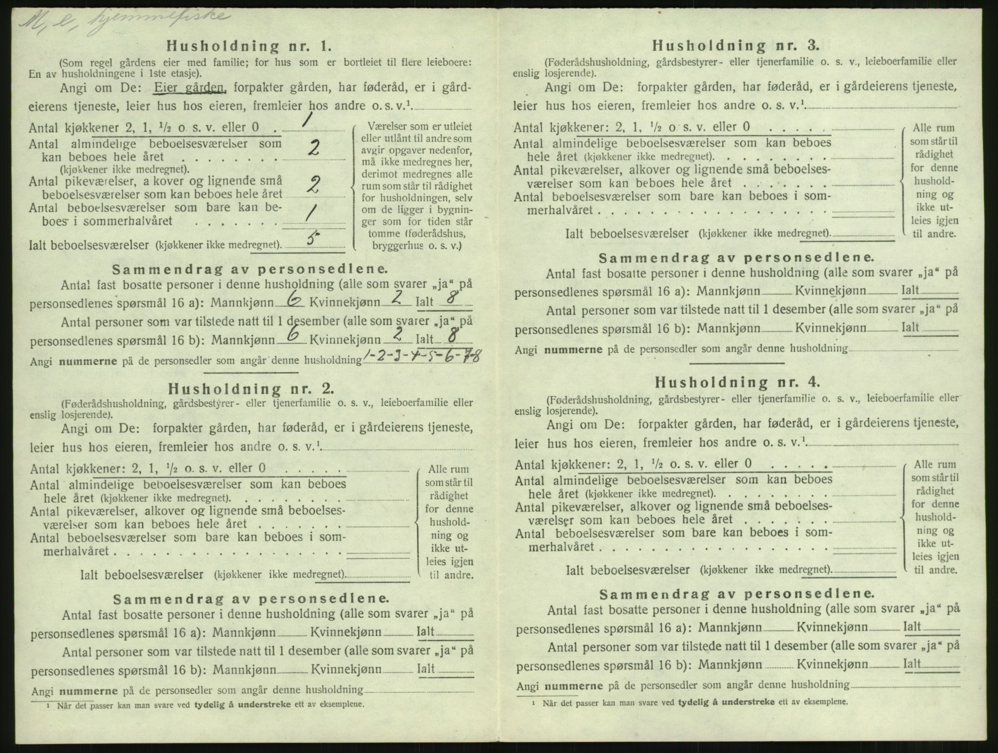 SAST, 1920 census for Mosterøy, 1920, p. 61