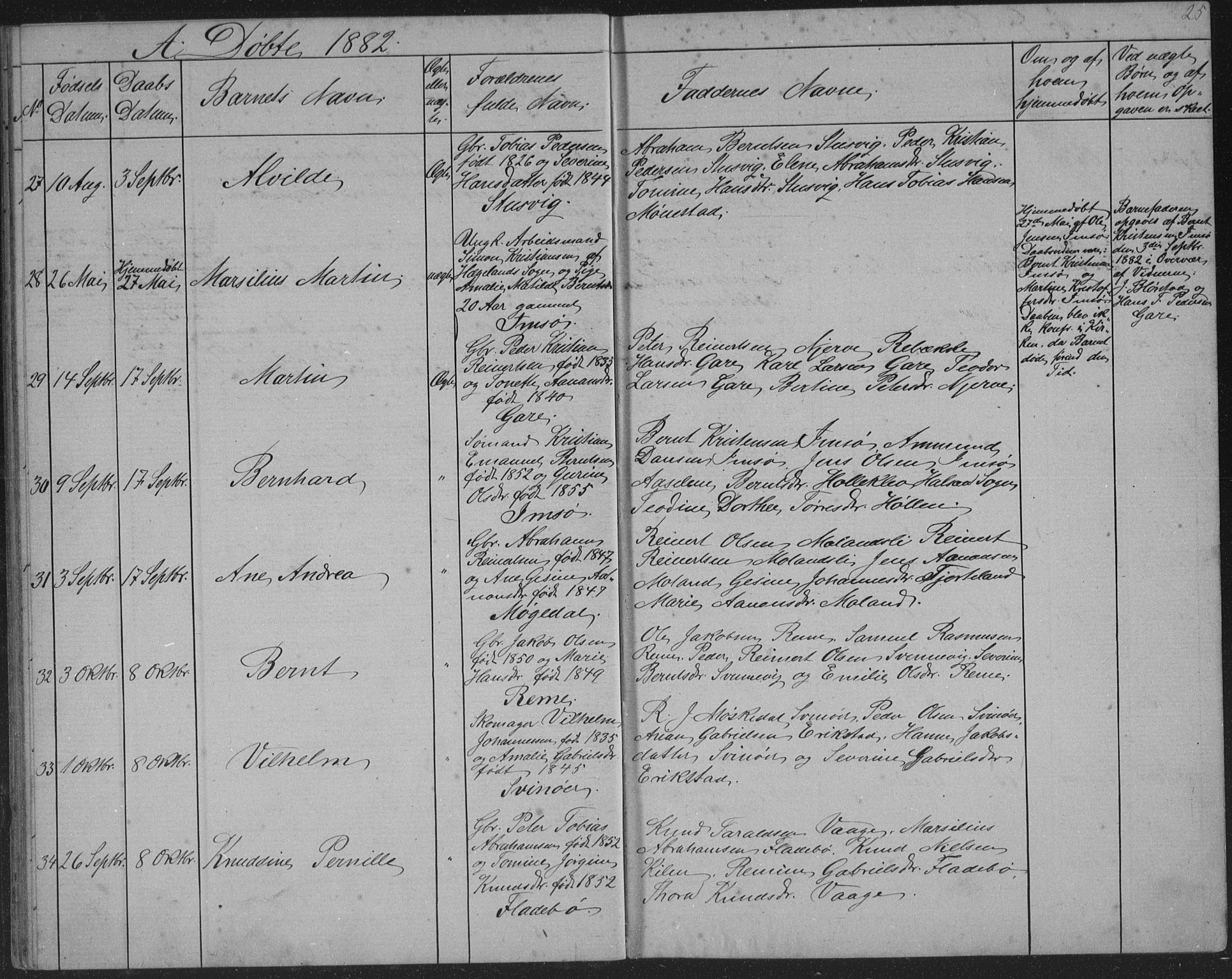 Sør-Audnedal sokneprestkontor, AV/SAK-1111-0039/F/Fb/Fba/L0003: Parish register (copy) no. B 3, 1879-1893, p. 25