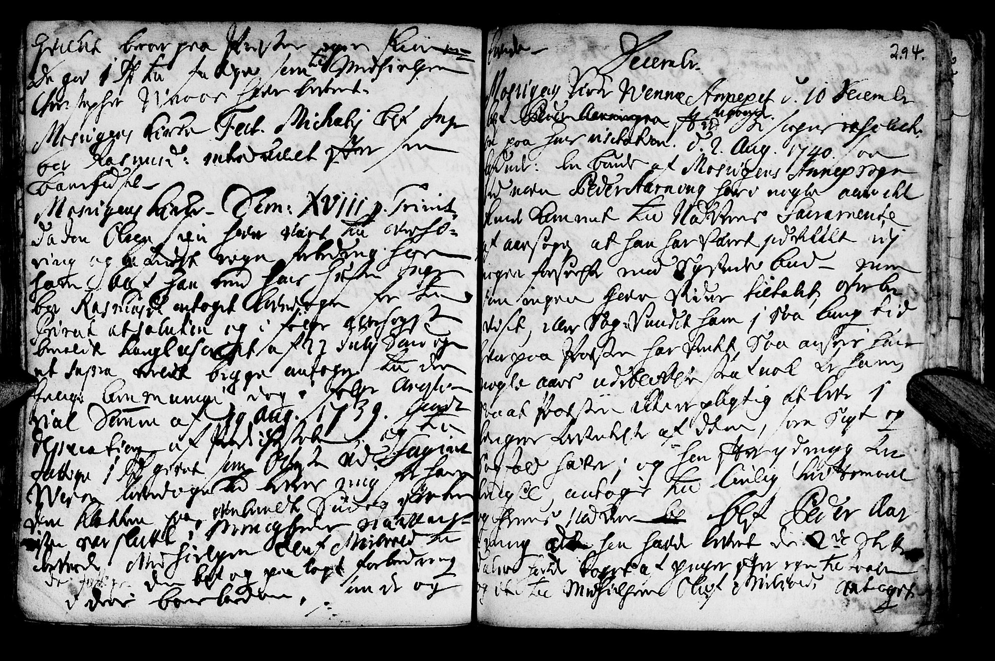 Ministerialprotokoller, klokkerbøker og fødselsregistre - Nord-Trøndelag, SAT/A-1458/722/L0215: Parish register (official) no. 722A02, 1718-1755, p. 294