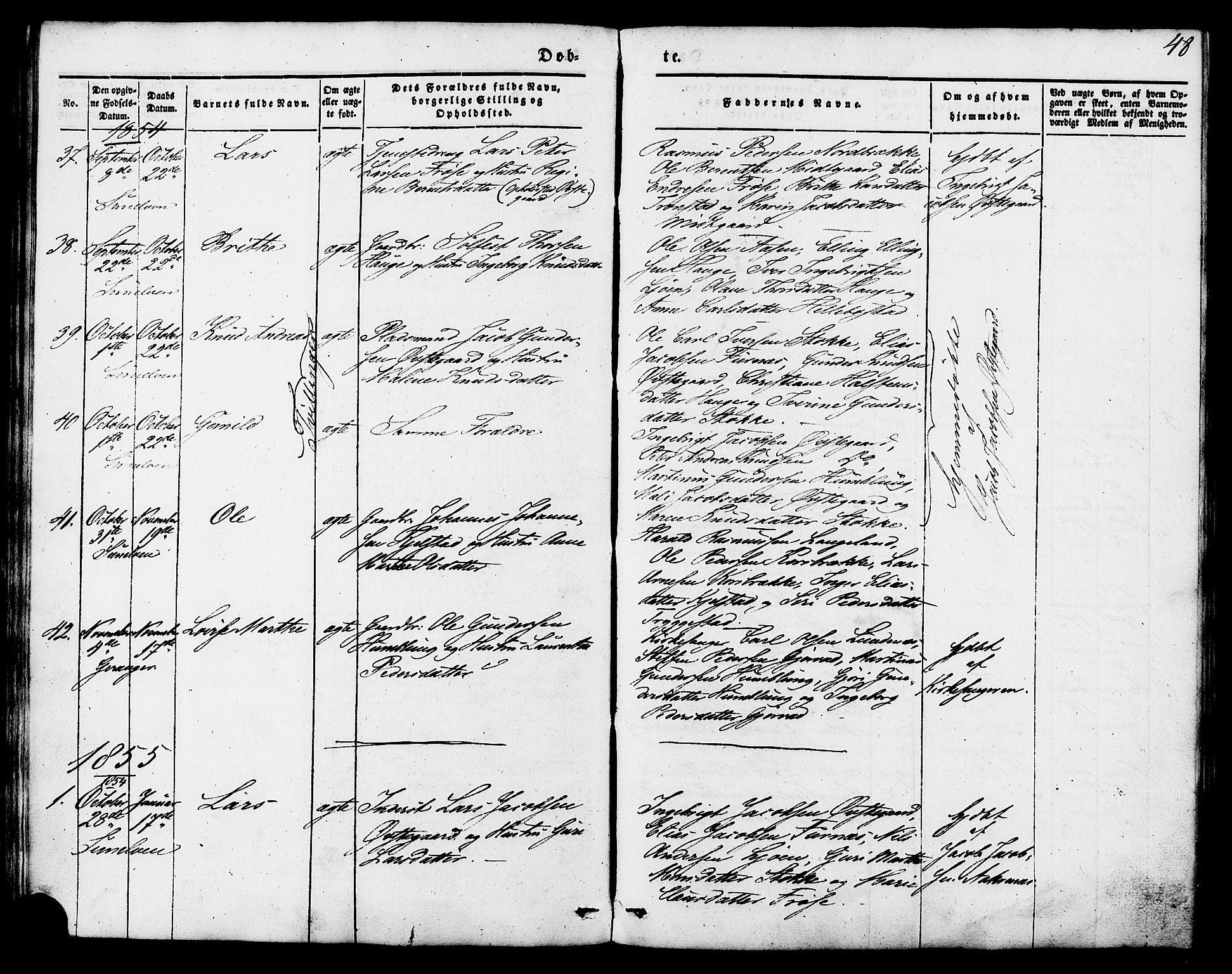 Ministerialprotokoller, klokkerbøker og fødselsregistre - Møre og Romsdal, AV/SAT-A-1454/517/L0222: Parish register (official) no. 517A02, 1846-1862, p. 48