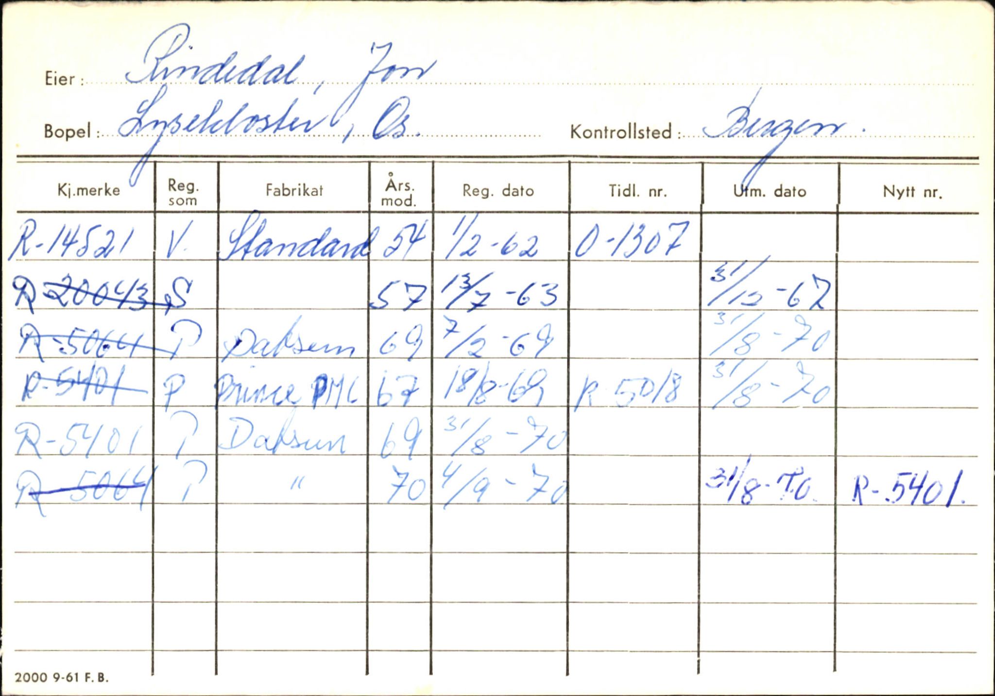 Statens vegvesen, Hordaland vegkontor, AV/SAB-A-5201/2/Ha/L0045: R-eierkort R, 1920-1971, p. 3