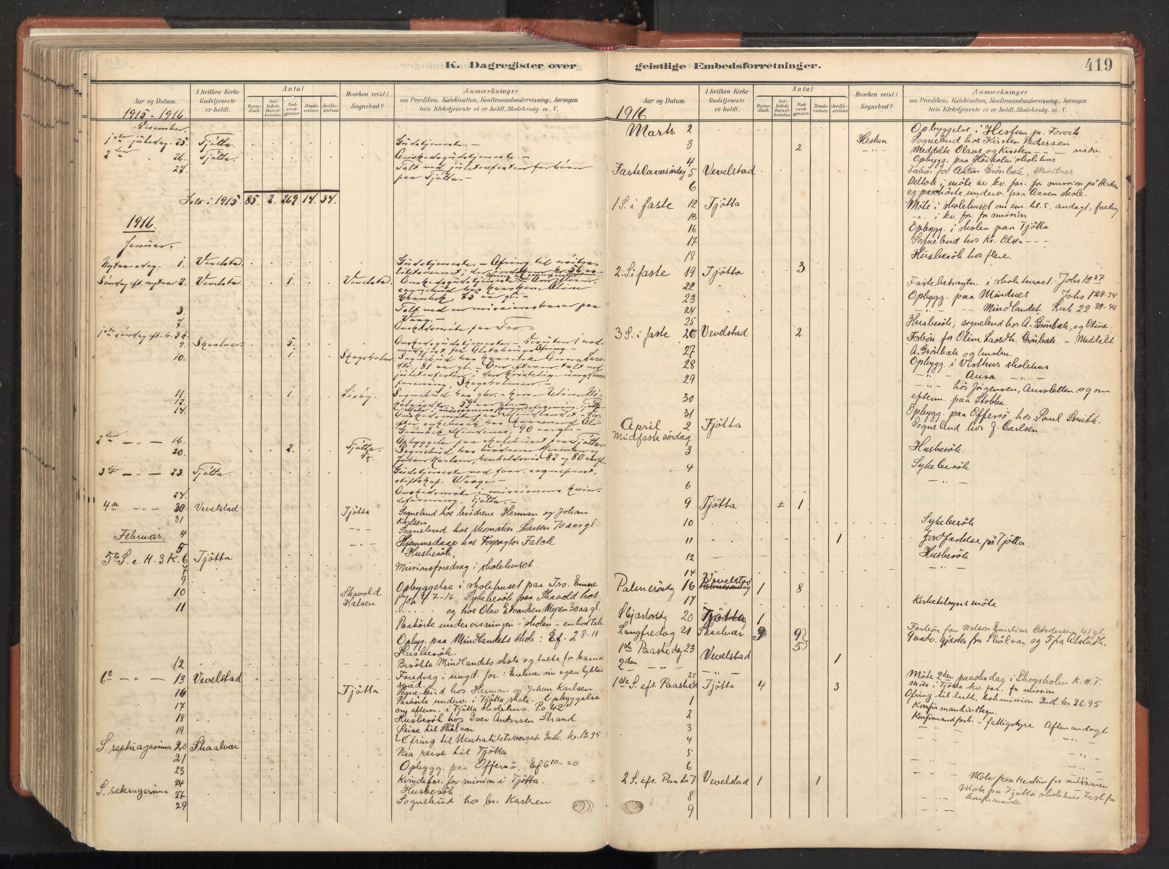 Ministerialprotokoller, klokkerbøker og fødselsregistre - Nordland, AV/SAT-A-1459/817/L0265: Parish register (official) no. 817A05, 1908-1944, p. 419