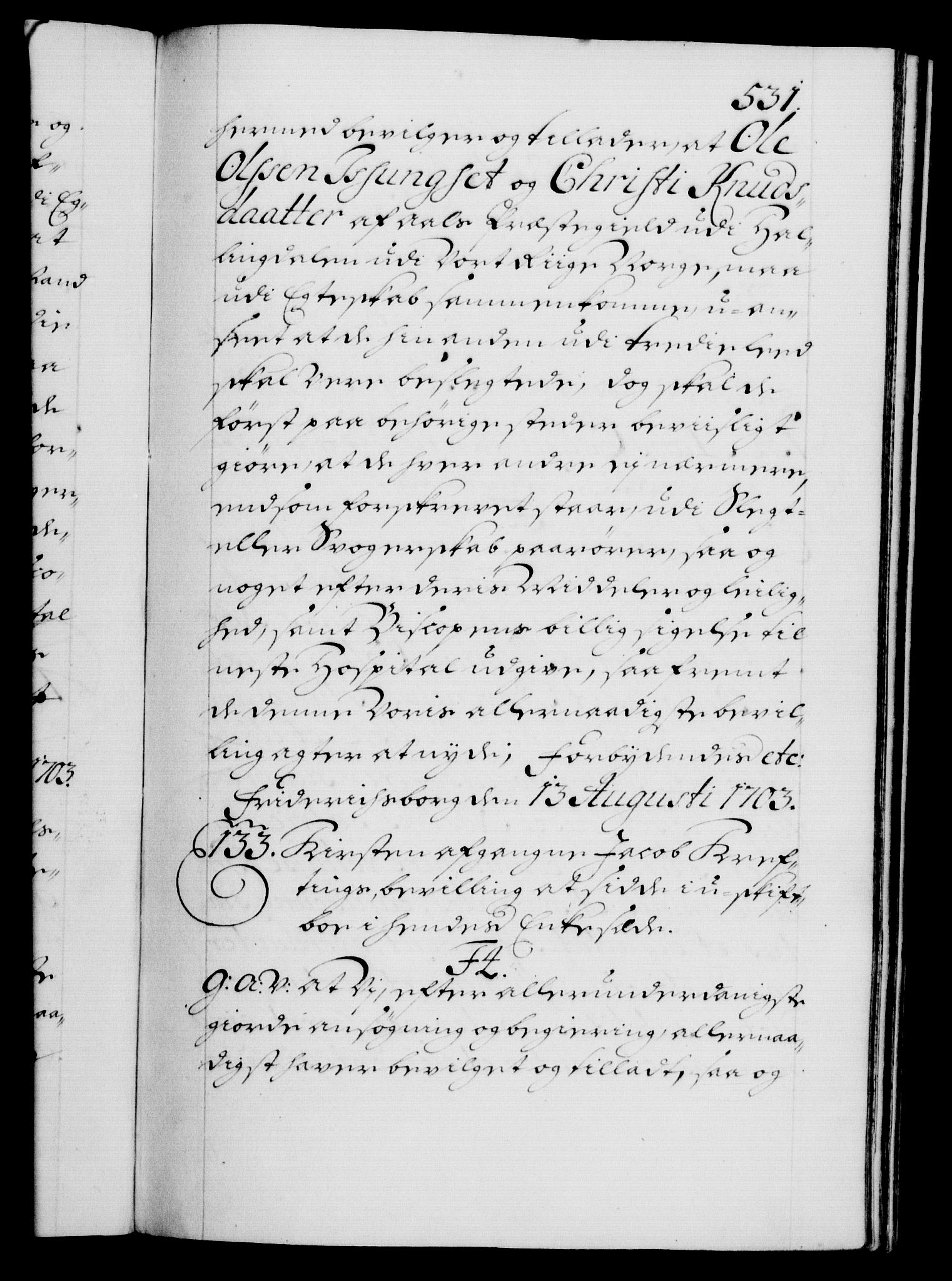 Danske Kanselli 1572-1799, RA/EA-3023/F/Fc/Fca/Fcaa/L0018: Norske registre, 1699-1703, p. 531a