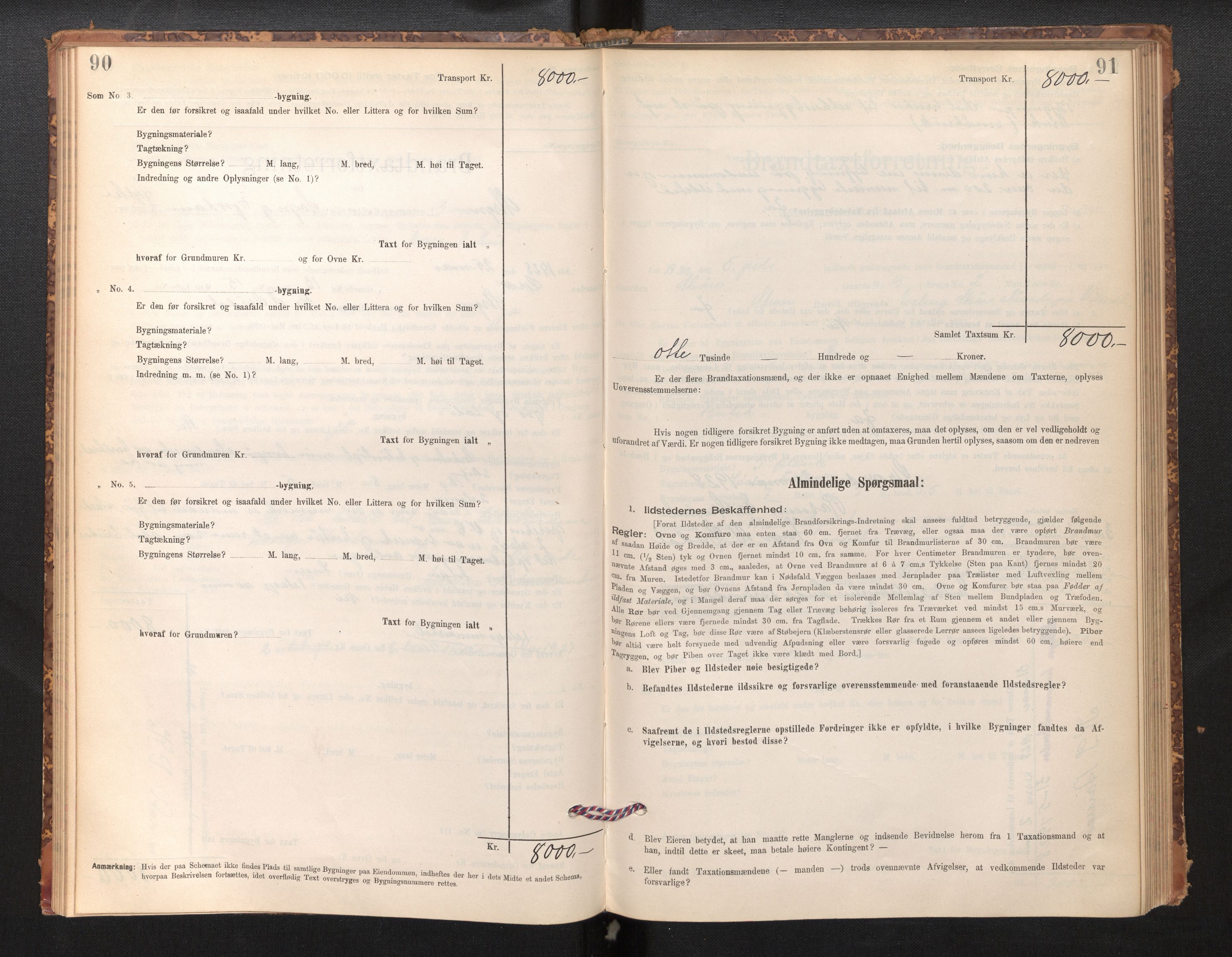Lensmannen i Stryn og Innvik, SAB/A-30201/0012/L0002: Branntakstprotokoll, skjematakst, 1894-1942, p. 90-91