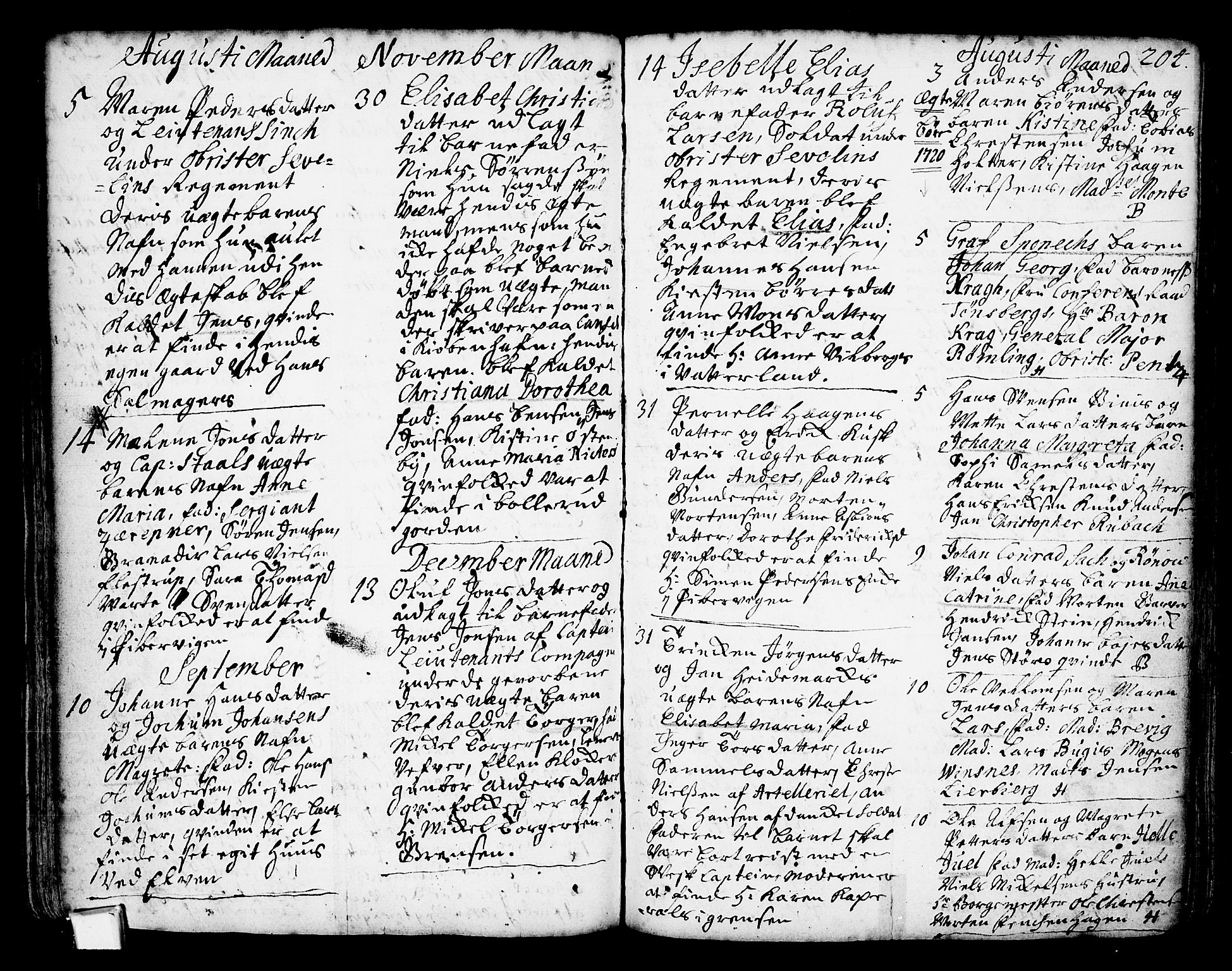 Oslo domkirke Kirkebøker, AV/SAO-A-10752/F/Fa/L0002: Parish register (official) no. 2, 1705-1730, p. 204