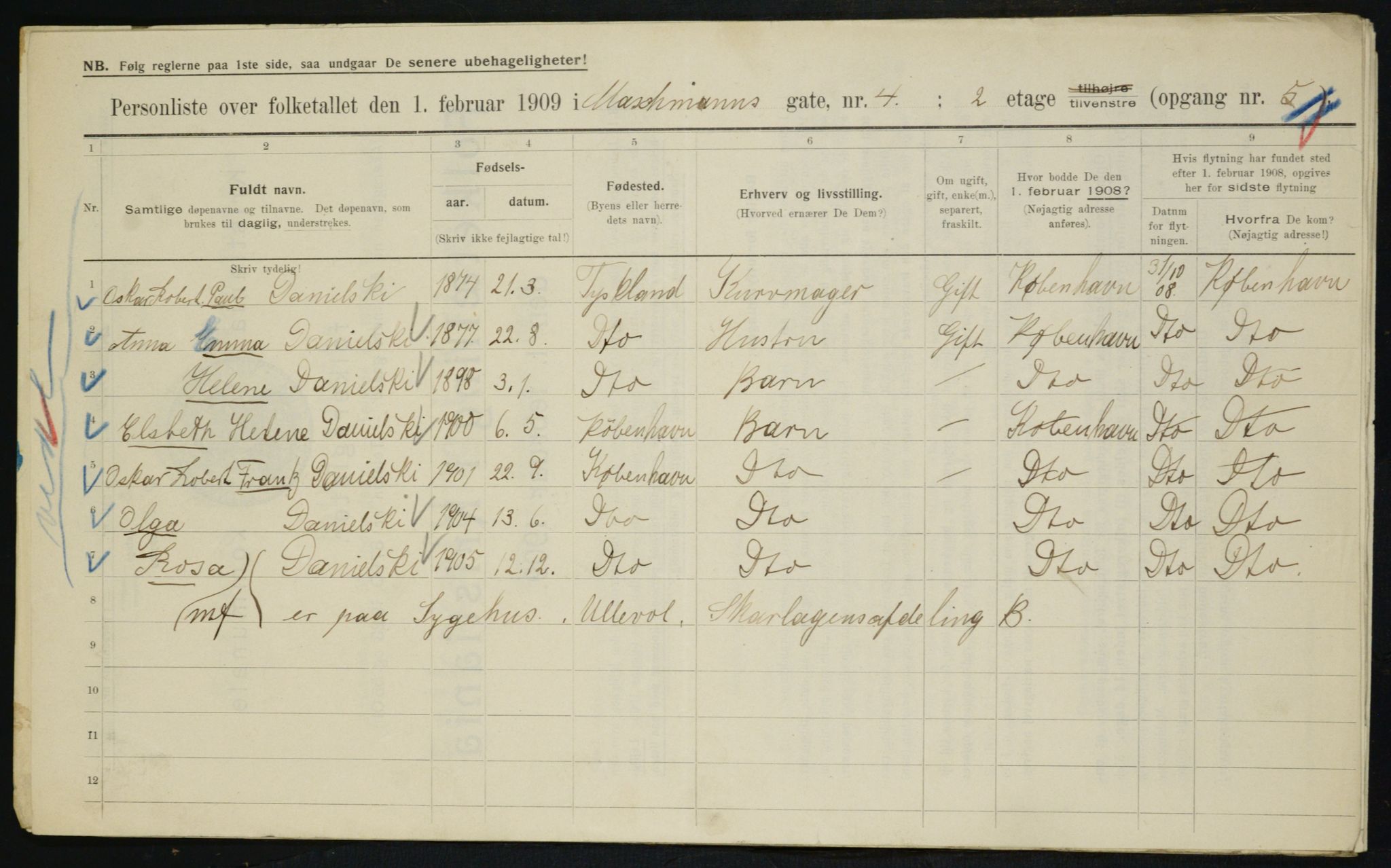 OBA, Municipal Census 1909 for Kristiania, 1909, p. 58775