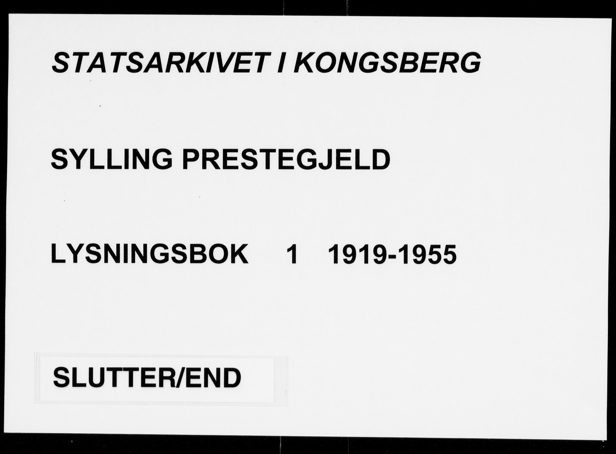 Sylling kirkebøker, AV/SAKO-A-247/H/Ha/L0001: Banns register no. 1, 1919-1955