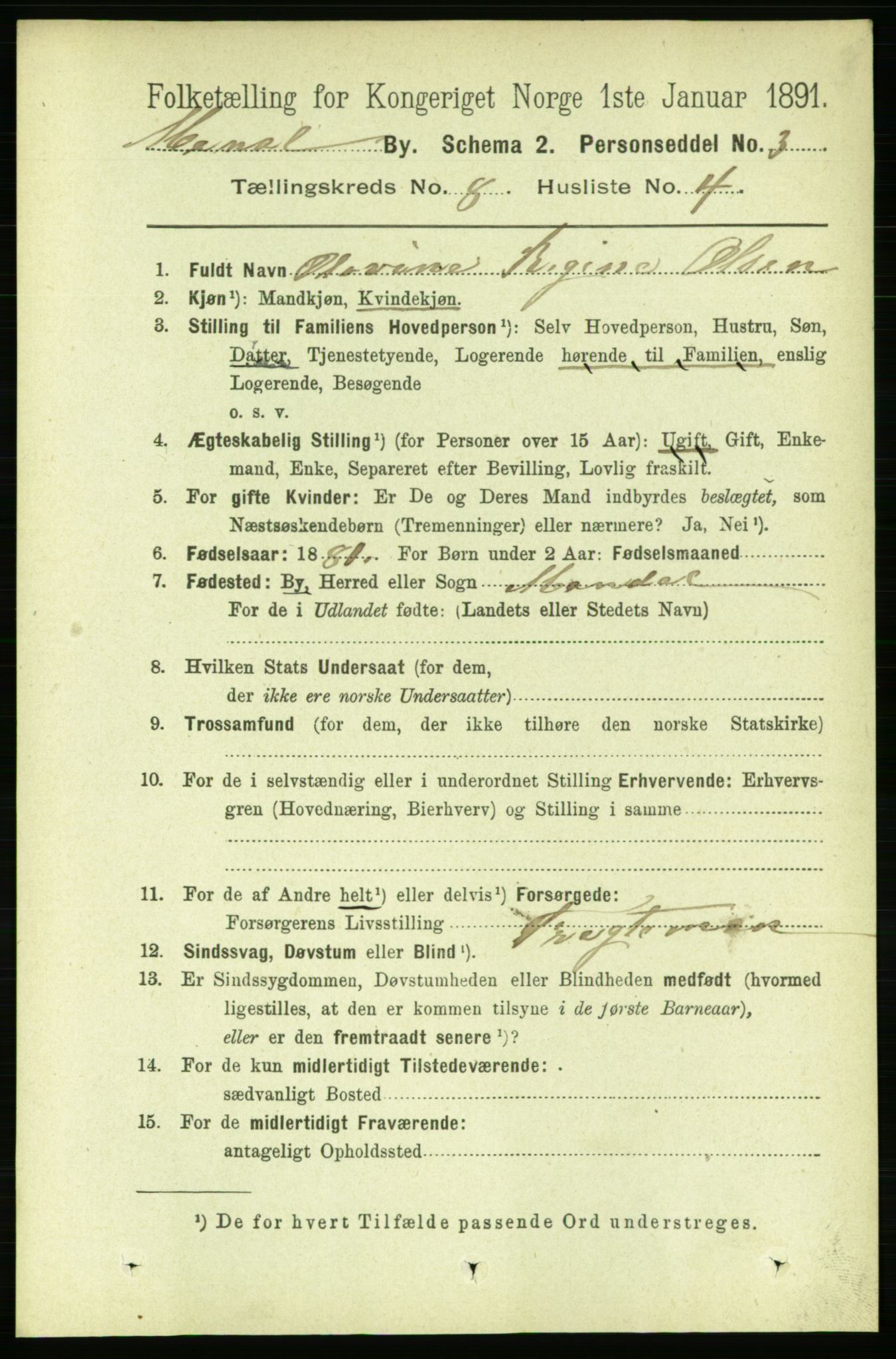 RA, 1891 census for 1002 Mandal, 1891, p. 2368