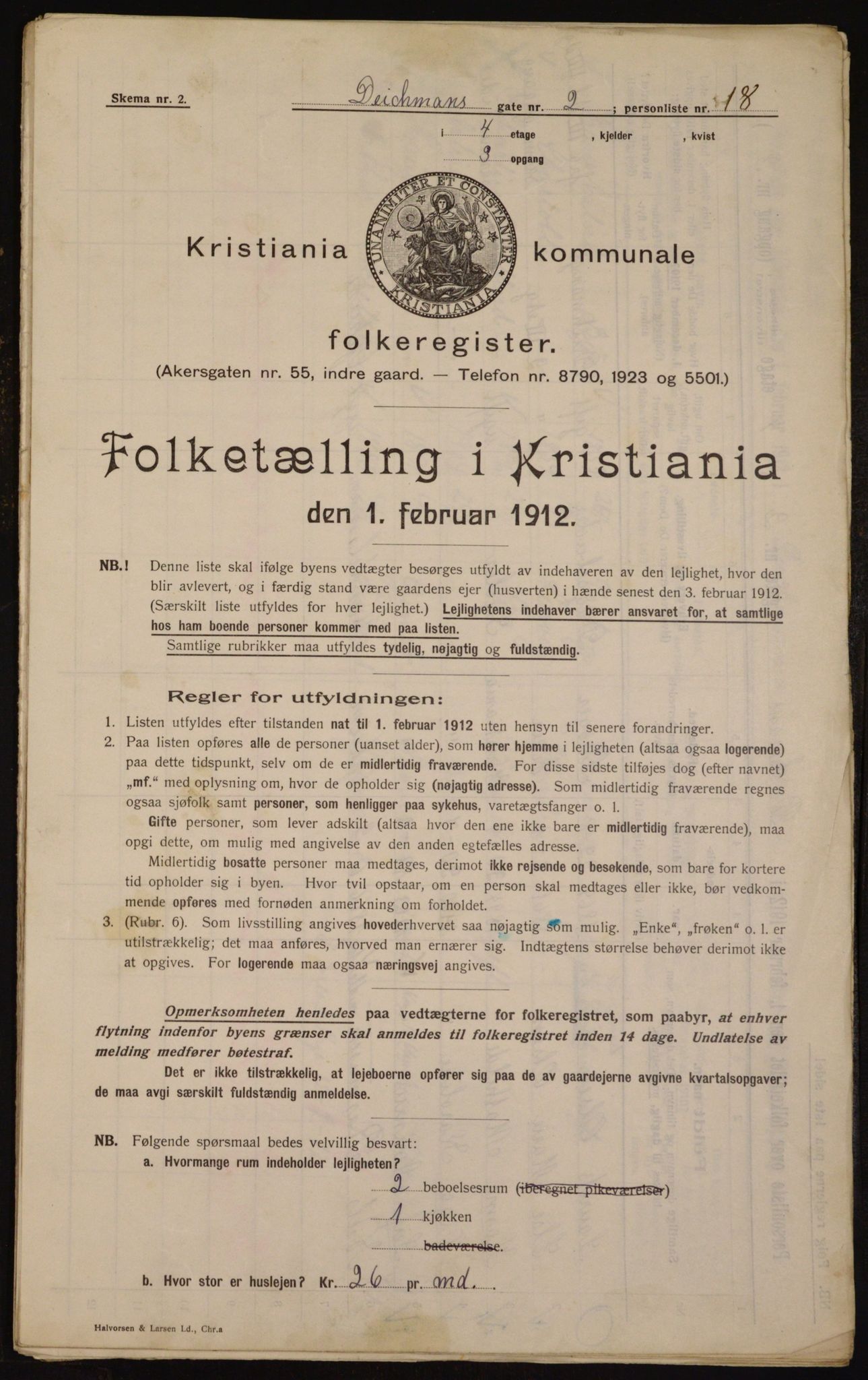 OBA, Municipal Census 1912 for Kristiania, 1912, p. 15300