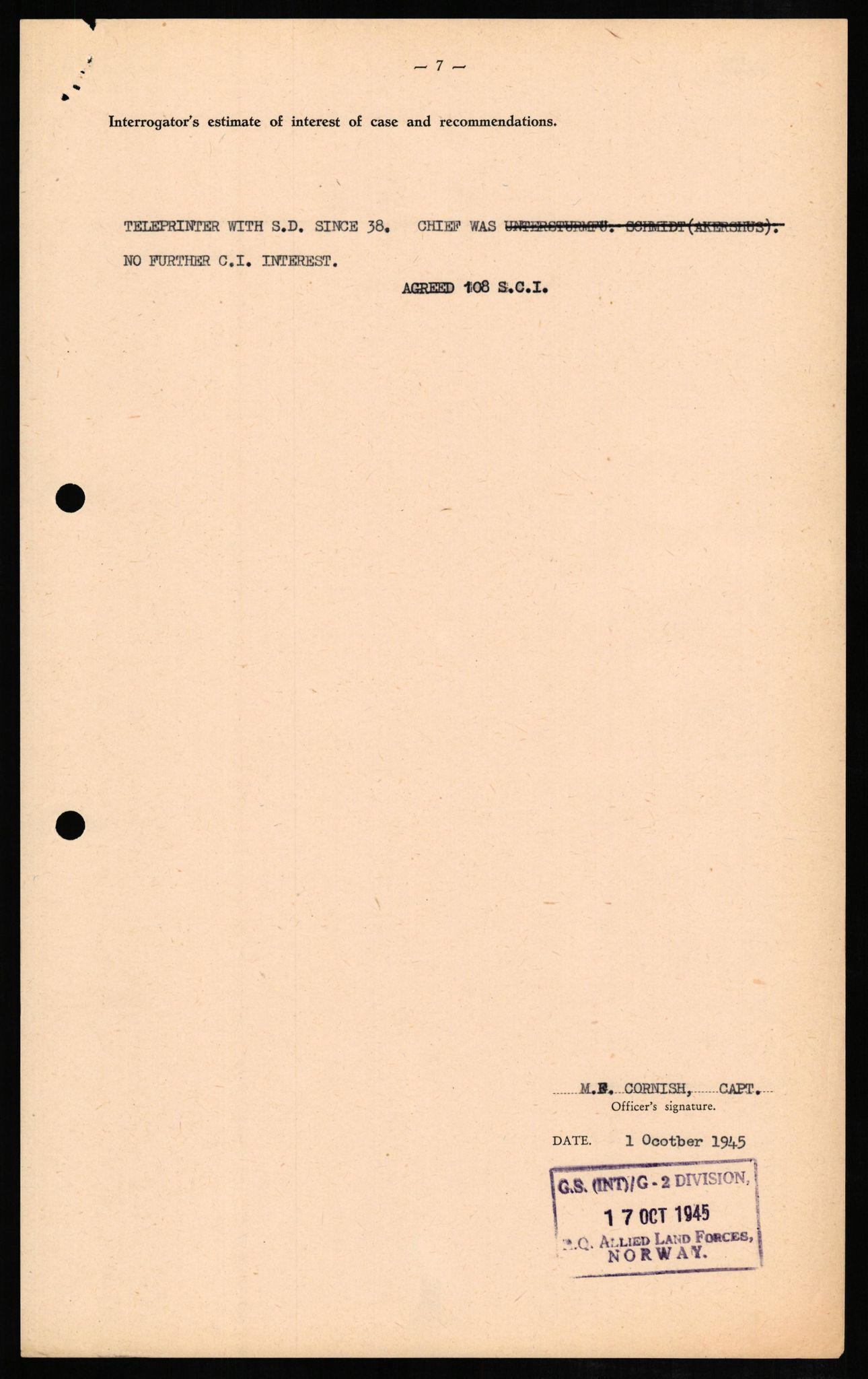 Forsvaret, Forsvarets overkommando II, AV/RA-RAFA-3915/D/Db/L0009: CI Questionaires. Tyske okkupasjonsstyrker i Norge. Tyskere., 1945-1946, p. 379