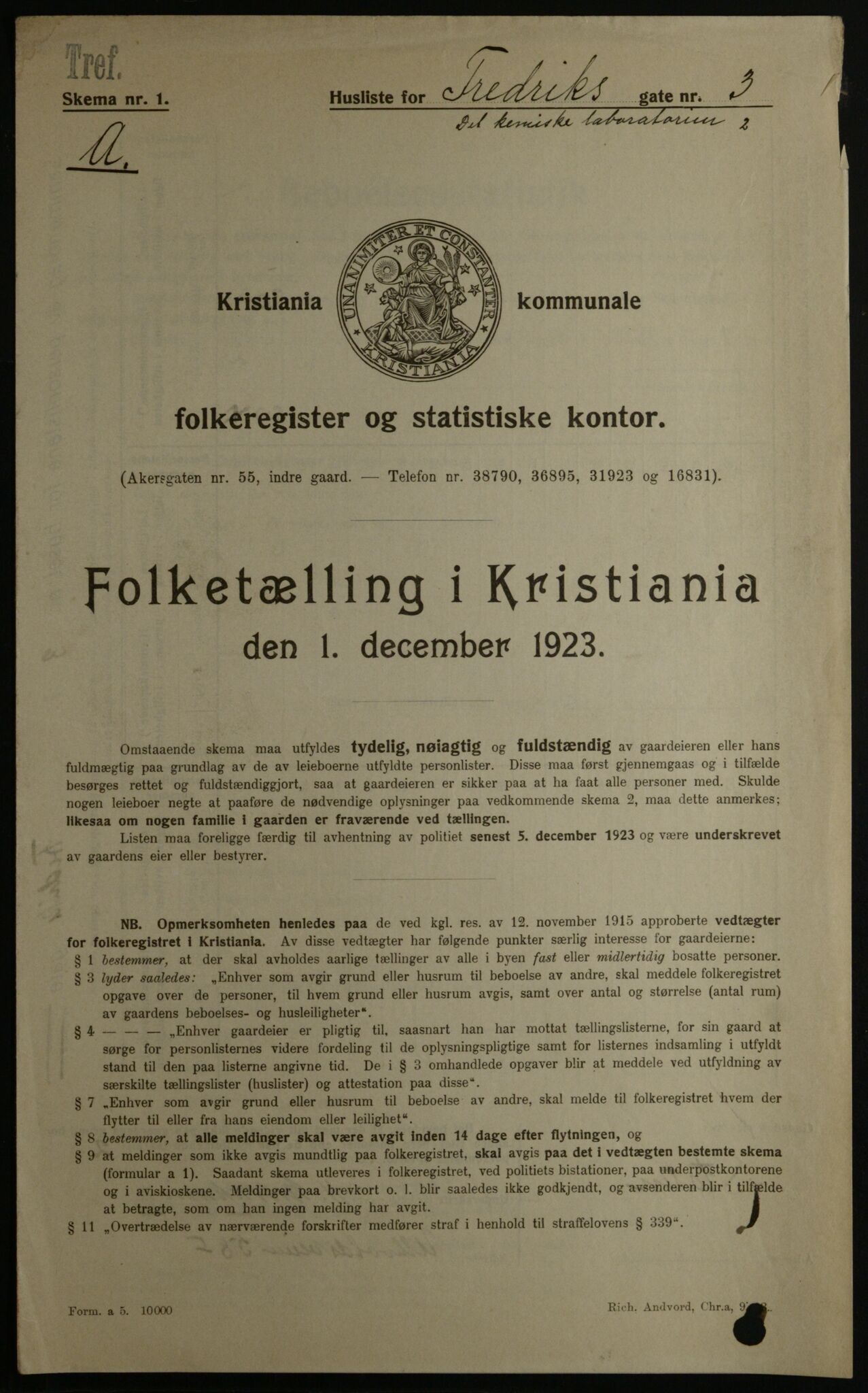 OBA, Municipal Census 1923 for Kristiania, 1923, p. 29717