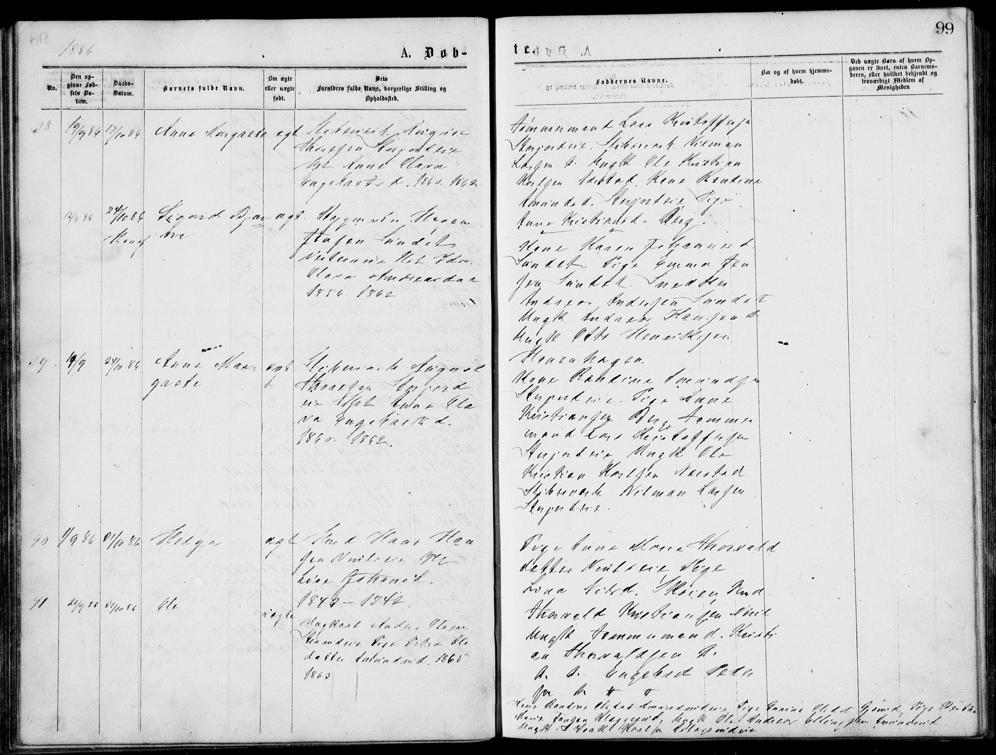 Norderhov kirkebøker, AV/SAKO-A-237/G/Gb/L0001: Parish register (copy) no. II 1, 1876-1899, p. 99