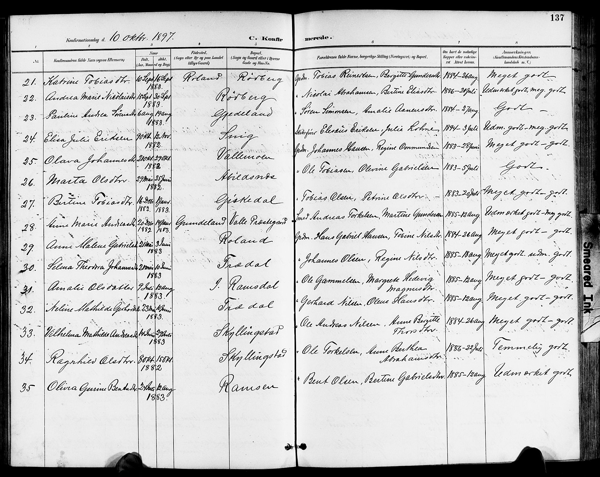 Sør-Audnedal sokneprestkontor, AV/SAK-1111-0039/F/Fb/Fbb/L0006: Parish register (copy) no. B 6, 1893-1915, p. 138