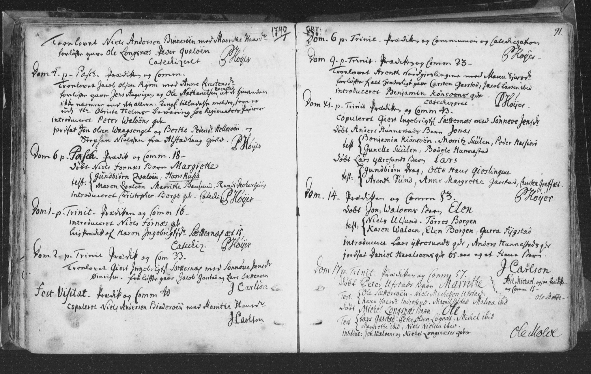 Ministerialprotokoller, klokkerbøker og fødselsregistre - Nord-Trøndelag, SAT/A-1458/786/L0685: Parish register (official) no. 786A01, 1710-1798, p. 91