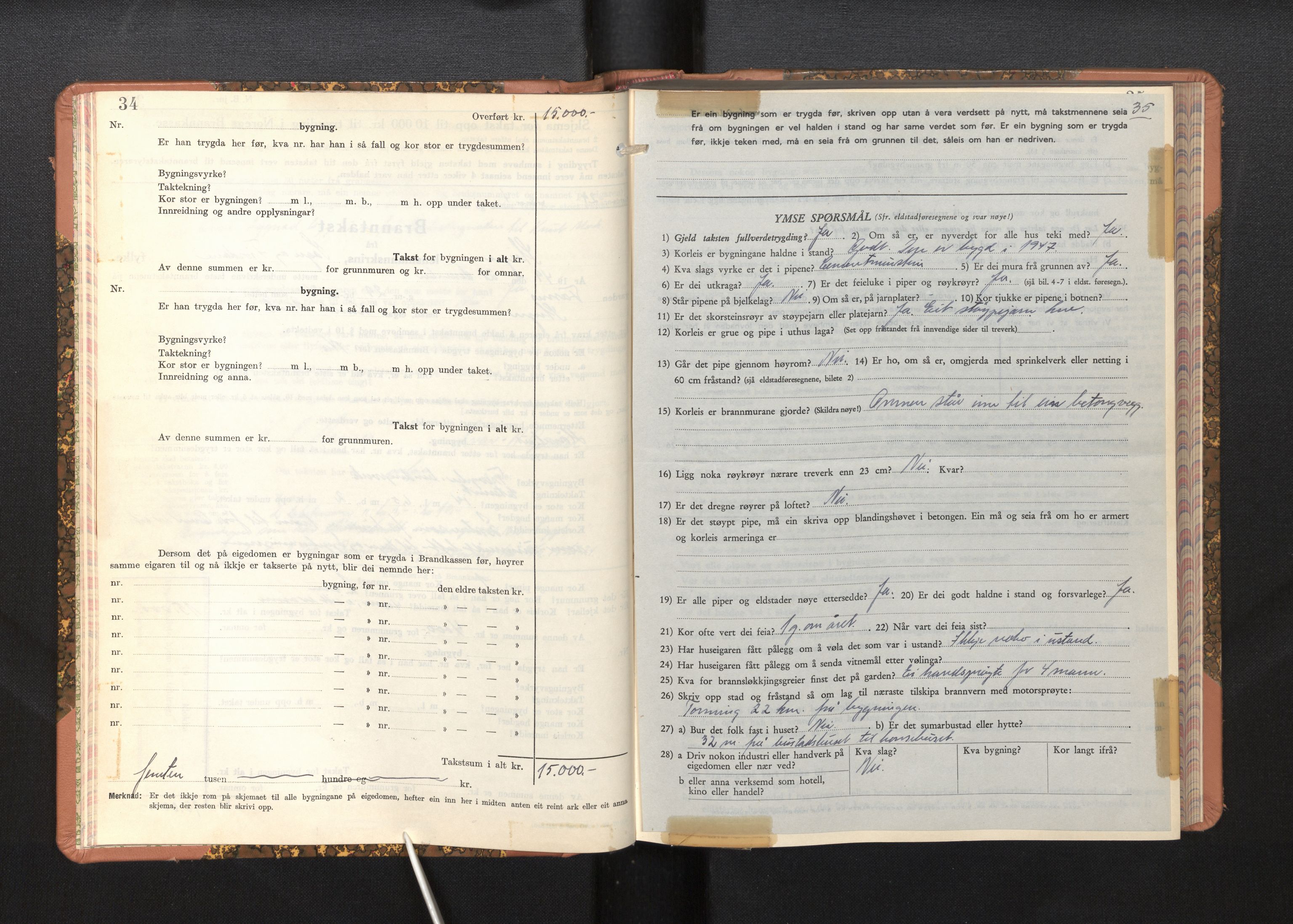 Lensmannen i Stryn, AV/SAB-A-30101/0012/L0003: Branntakstprotokoll, skjematakst, 1942-1950, p. 34-35