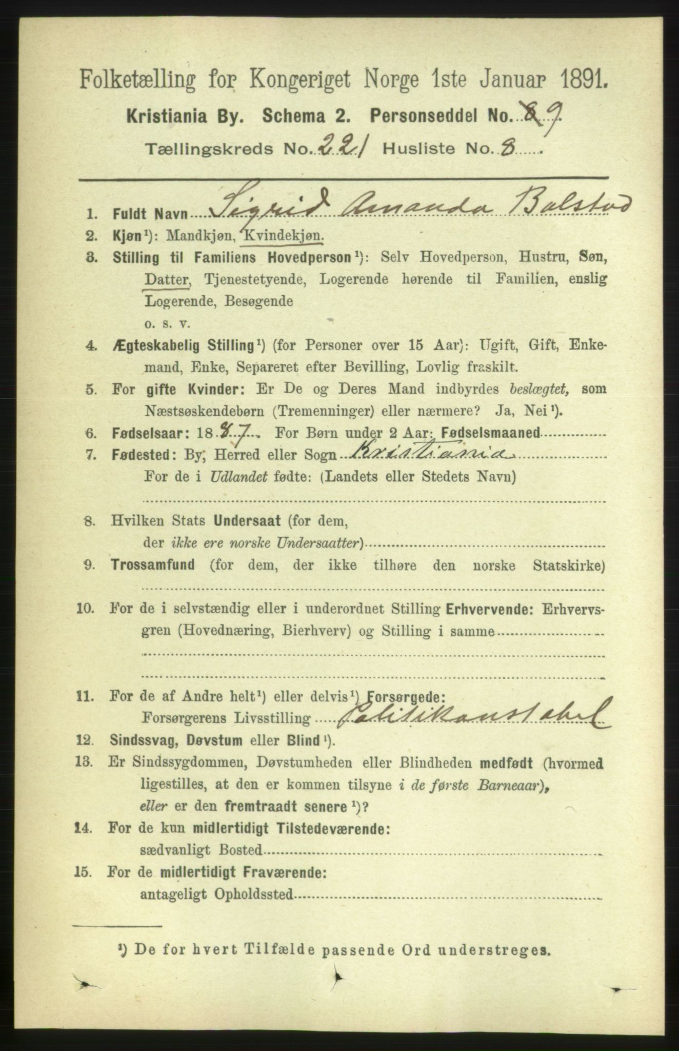 RA, 1891 census for 0301 Kristiania, 1891, p. 132327