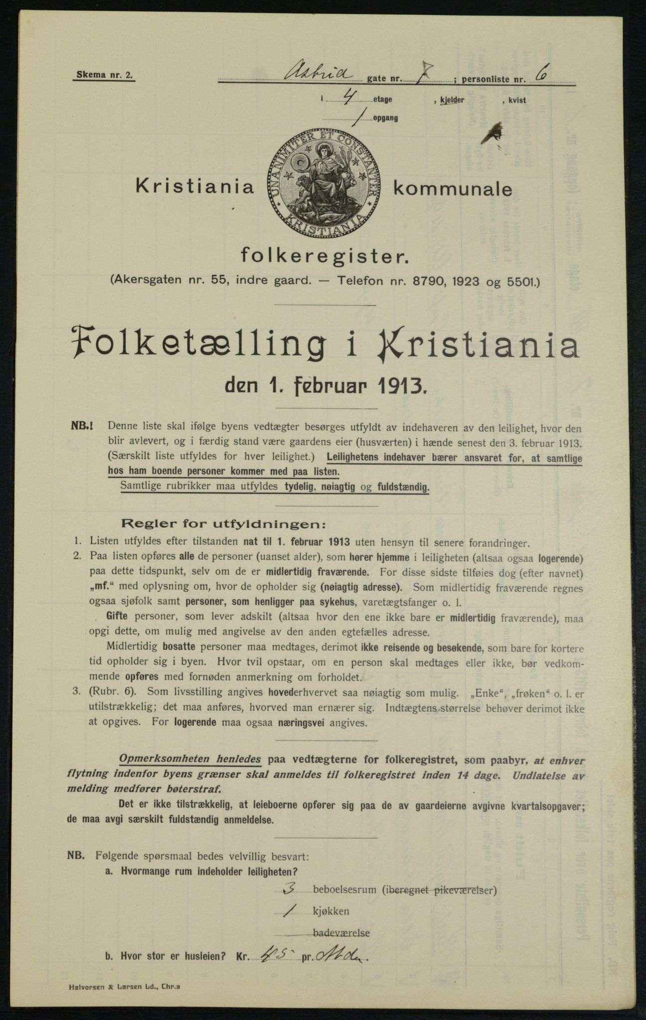 OBA, Municipal Census 1913 for Kristiania, 1913, p. 17271