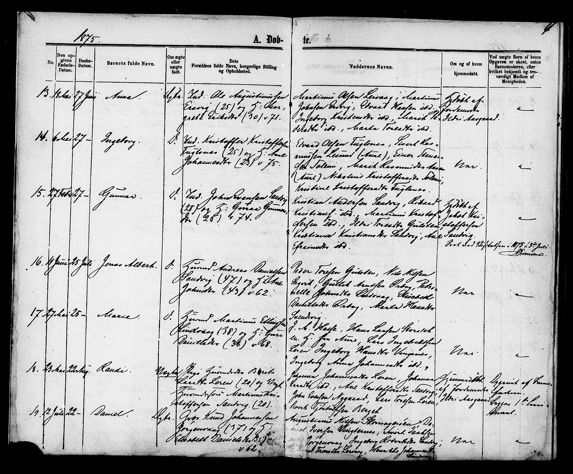 Ministerialprotokoller, klokkerbøker og fødselsregistre - Møre og Romsdal, SAT/A-1454/577/L0895: Parish register (official) no. 577A02, 1875-1879, p. 4