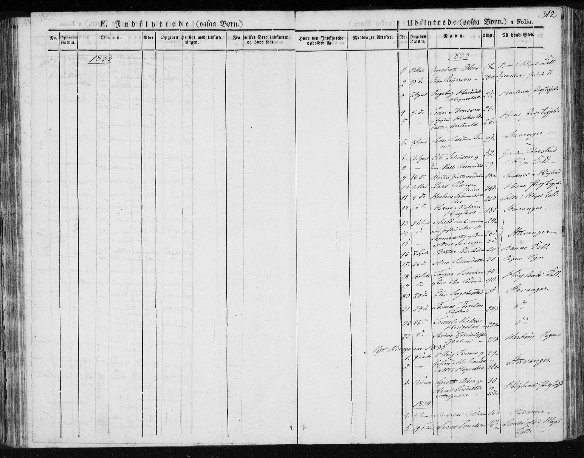 Lye sokneprestkontor, AV/SAST-A-101794/001/30BA/L0004: Parish register (official) no. A 4, 1826-1841, p. 312