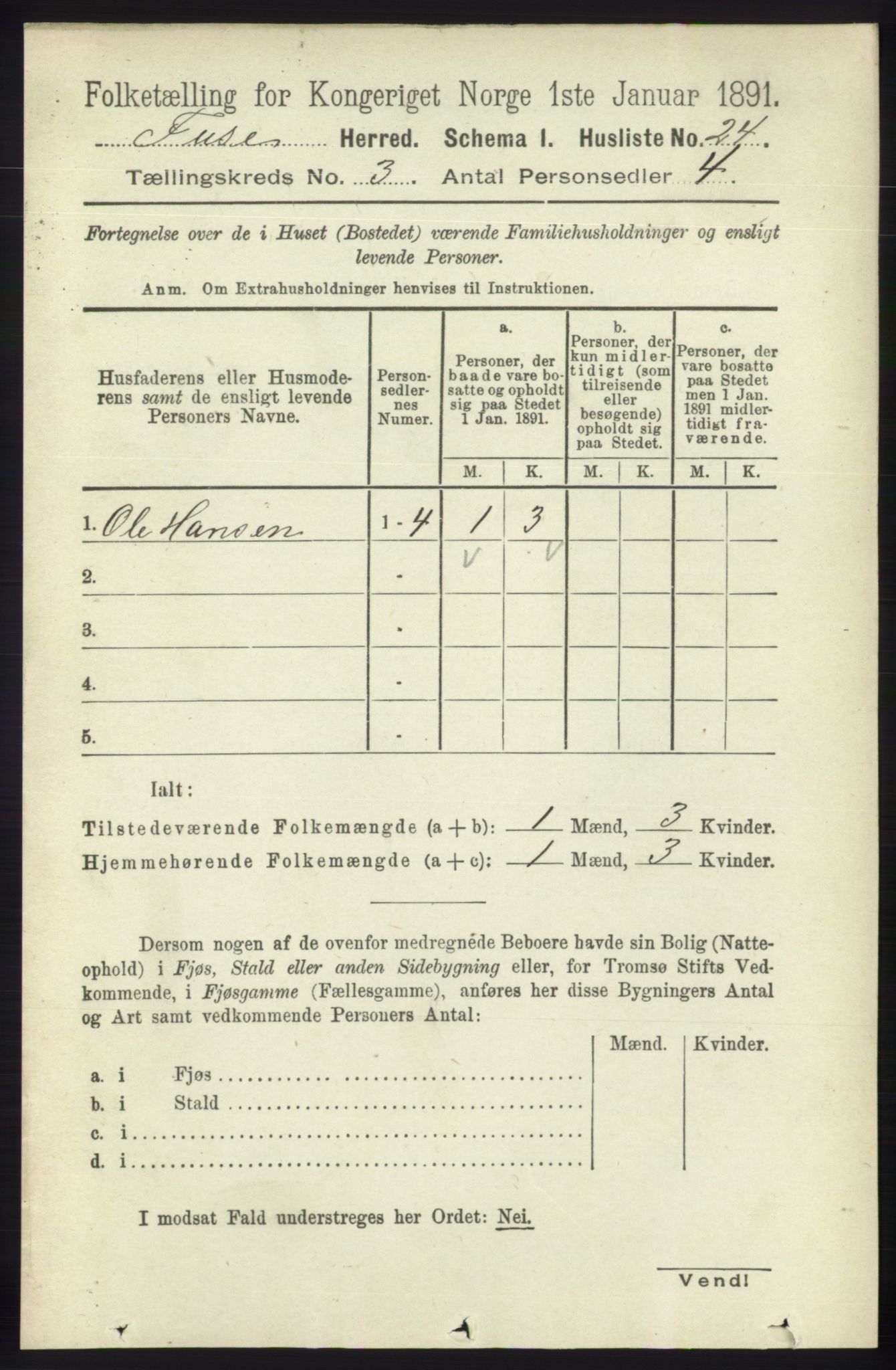 RA, 1891 census for 1241 Fusa, 1891, p. 510