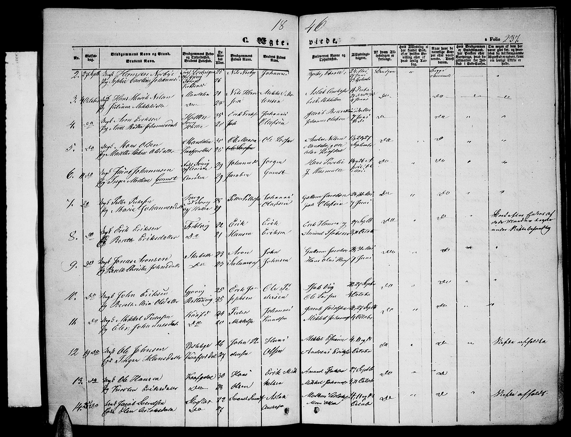 Lyngen sokneprestembete, SATØ/S-1289/H/He/Heb/L0002klokker: Parish register (copy) no. 2, 1839-1860, p. 237
