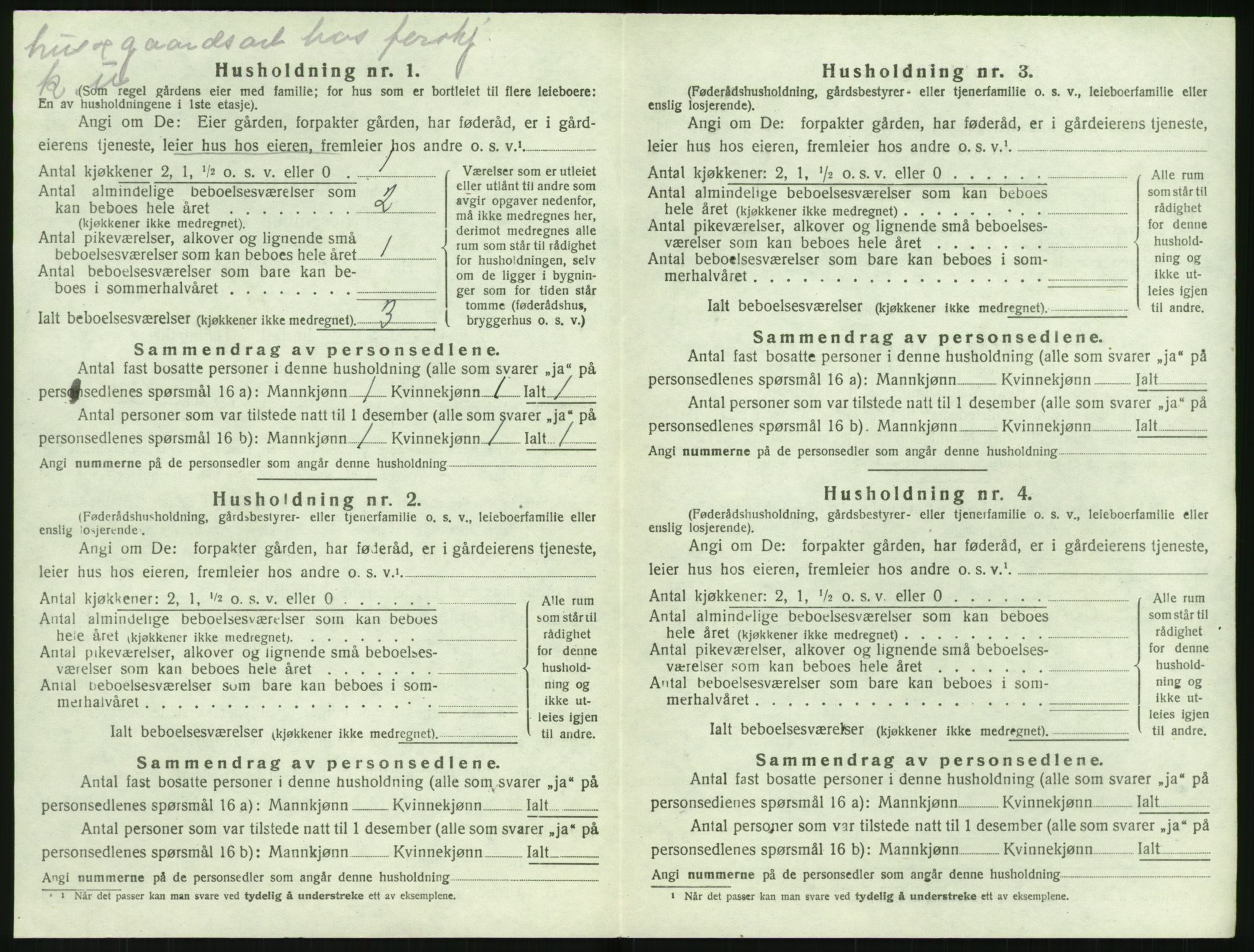 SAK, 1920 census for Dypvåg, 1920, p. 306