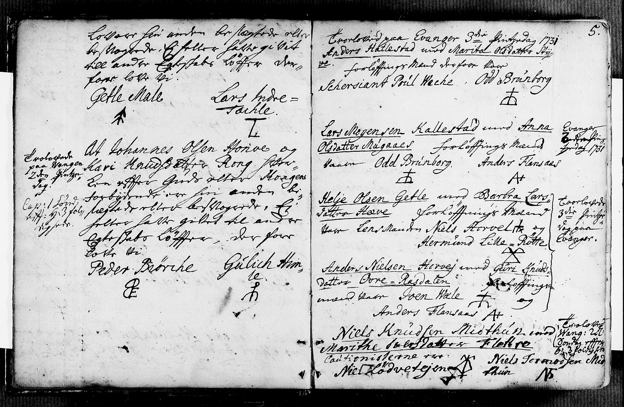 Voss sokneprestembete, AV/SAB-A-79001/H/Haa: Parish register (official) no. A 7, 1731-1773, p. 5