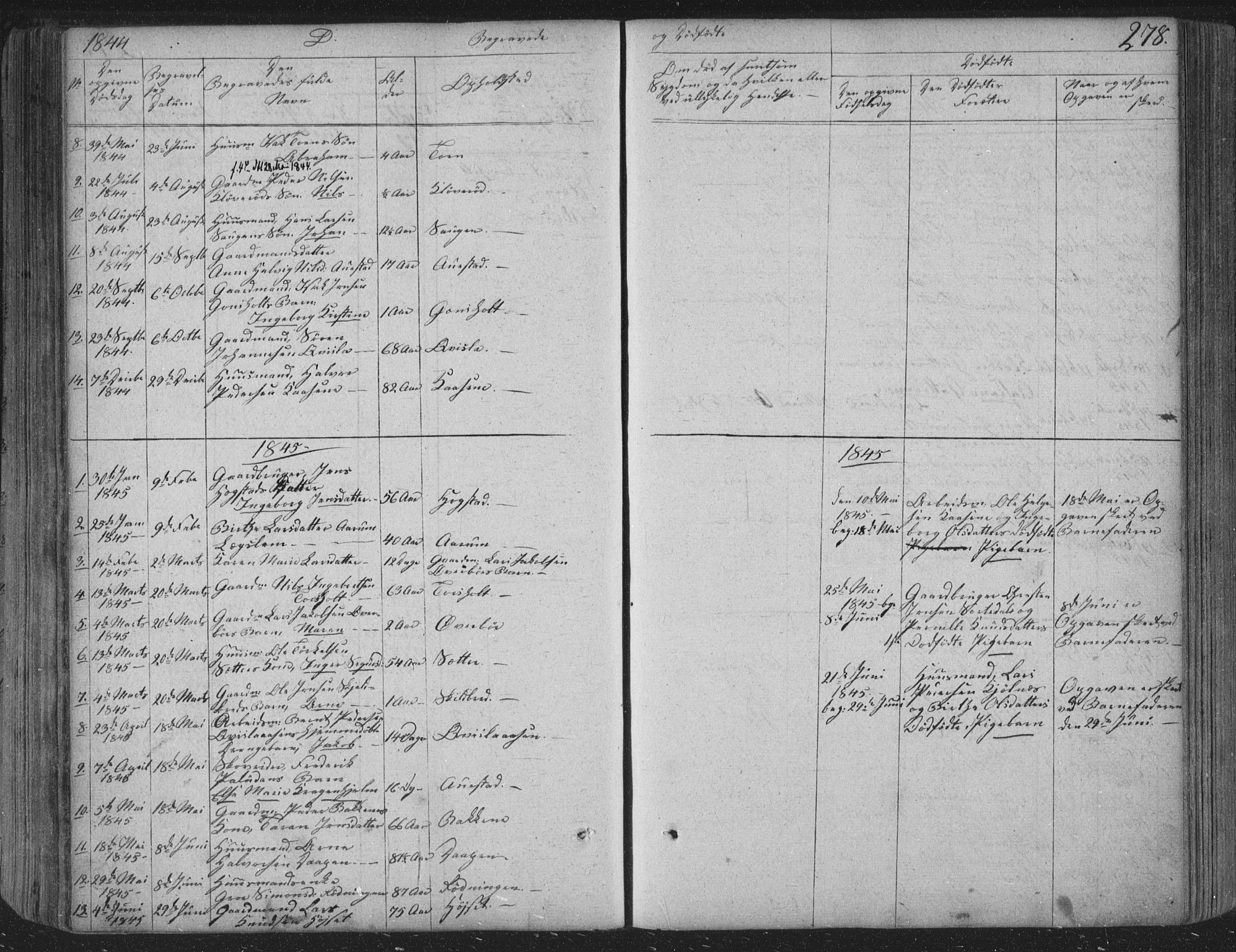 Siljan kirkebøker, SAKO/A-300/F/Fa/L0001: Parish register (official) no. 1, 1831-1870, p. 278