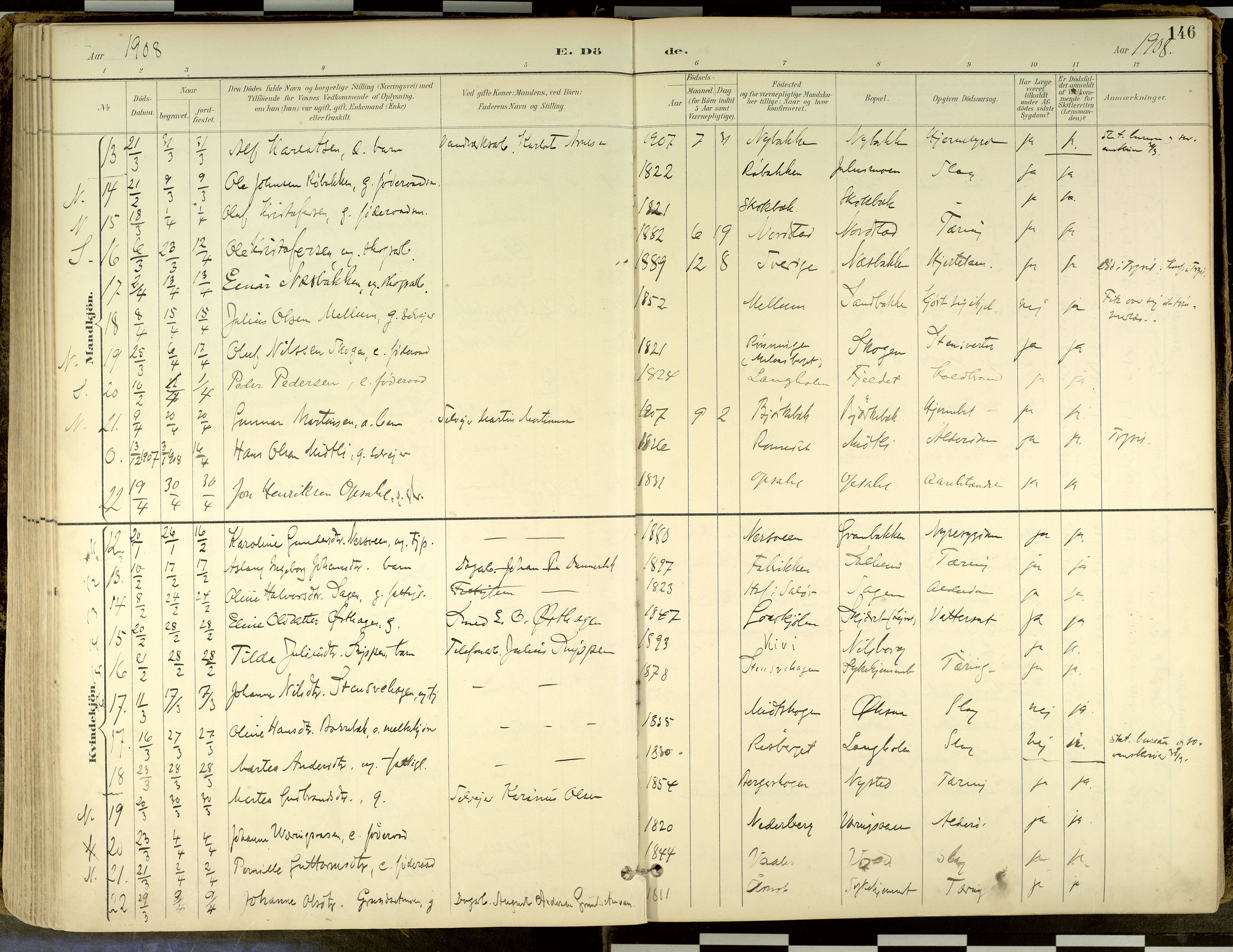 Elverum prestekontor, AV/SAH-PREST-044/H/Ha/Haa/L0018: Parish register (official) no. 18, 1894-1914, p. 146