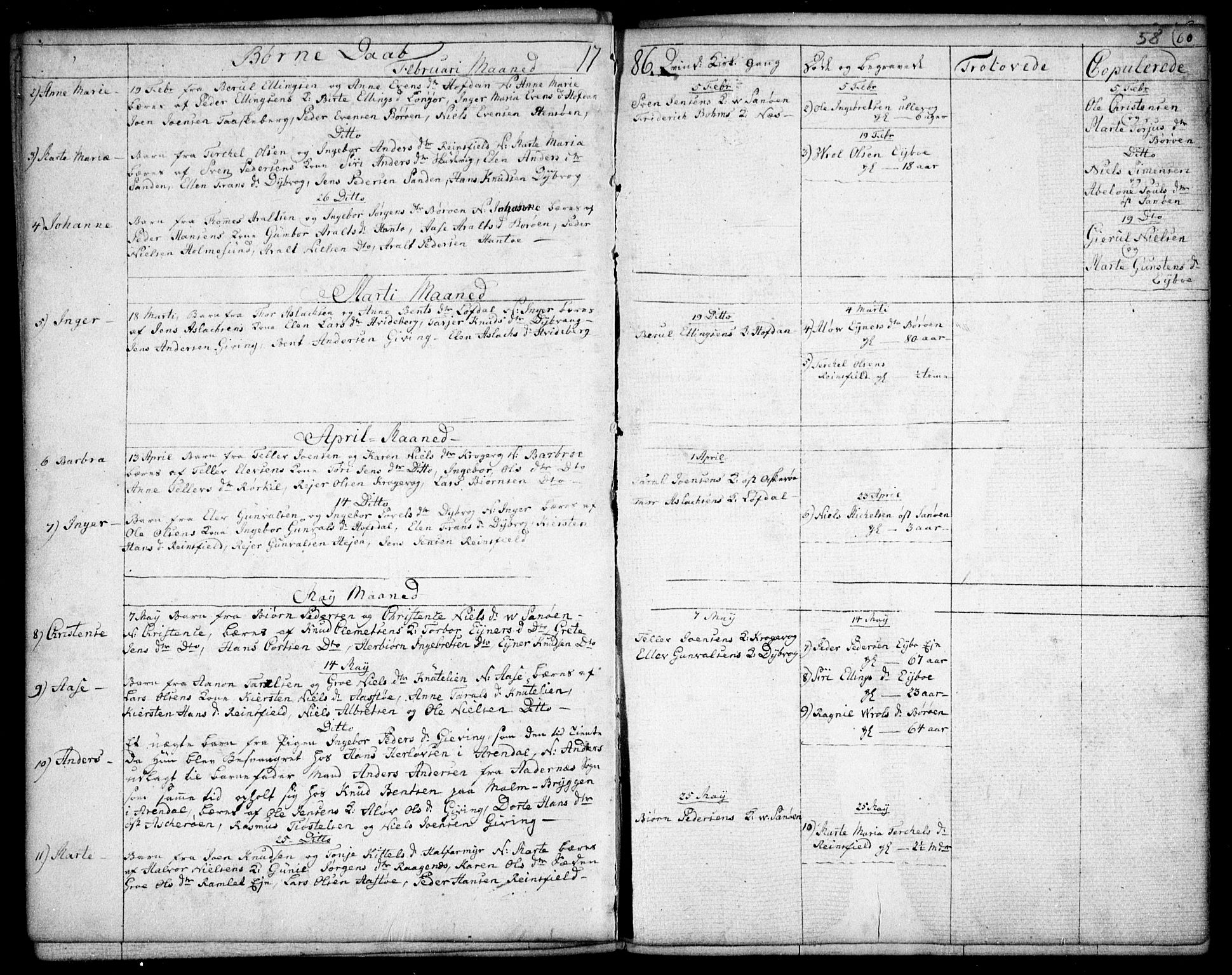 Dypvåg sokneprestkontor, SAK/1111-0007/F/Fb/Fba/L0007: Parish register (copy) no. B 7, 1762-1810, p. 58