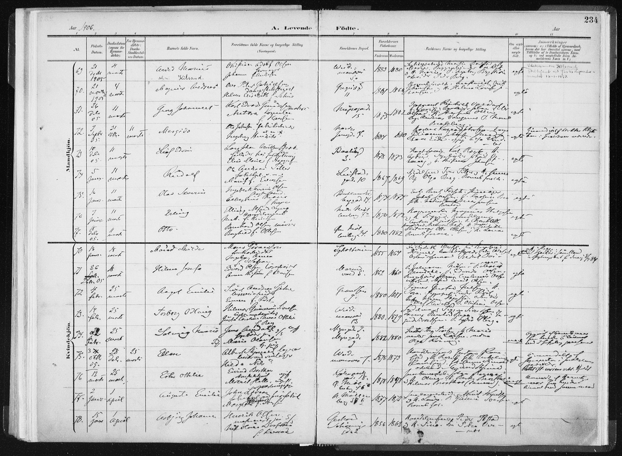 Ministerialprotokoller, klokkerbøker og fødselsregistre - Sør-Trøndelag, SAT/A-1456/604/L0199: Parish register (official) no. 604A20I, 1901-1906, p. 234