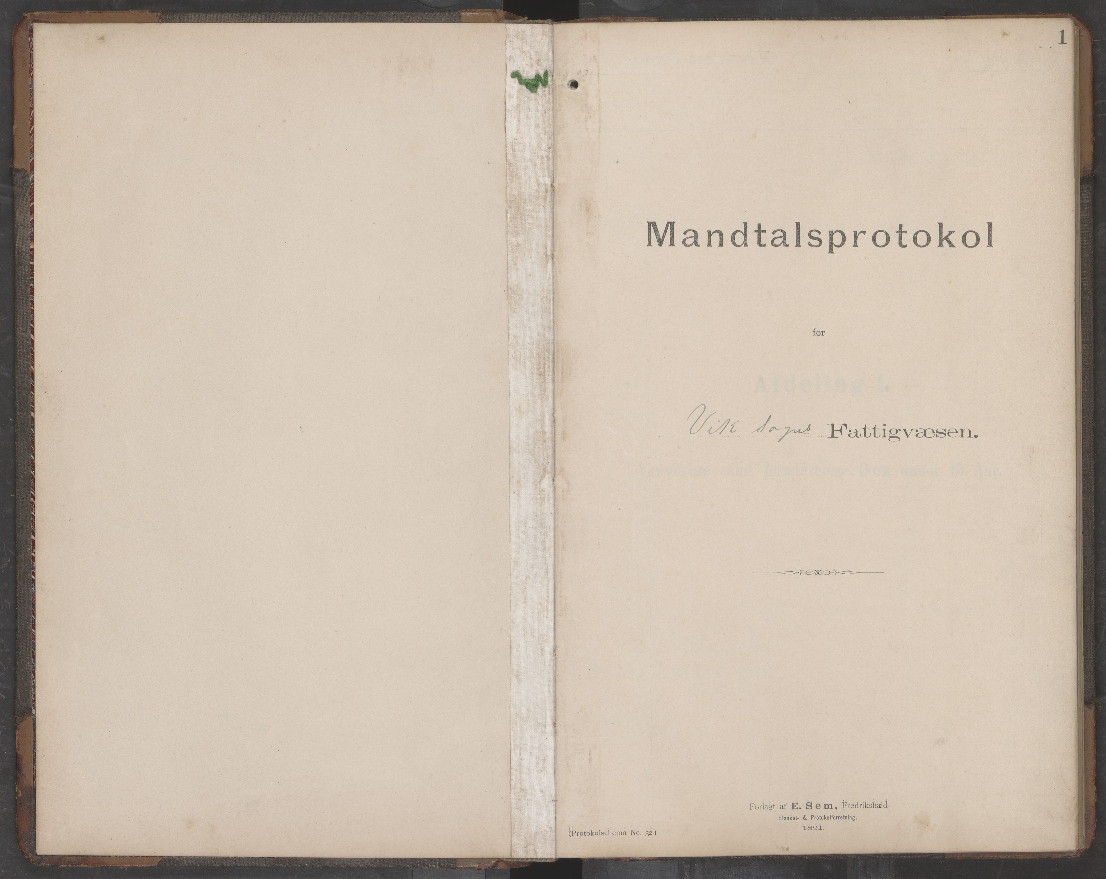 Sømna kommune. Fattigstyret, AIN/K-18120.610/F/Fa/L0001: Manntallsbok, 1896-1900