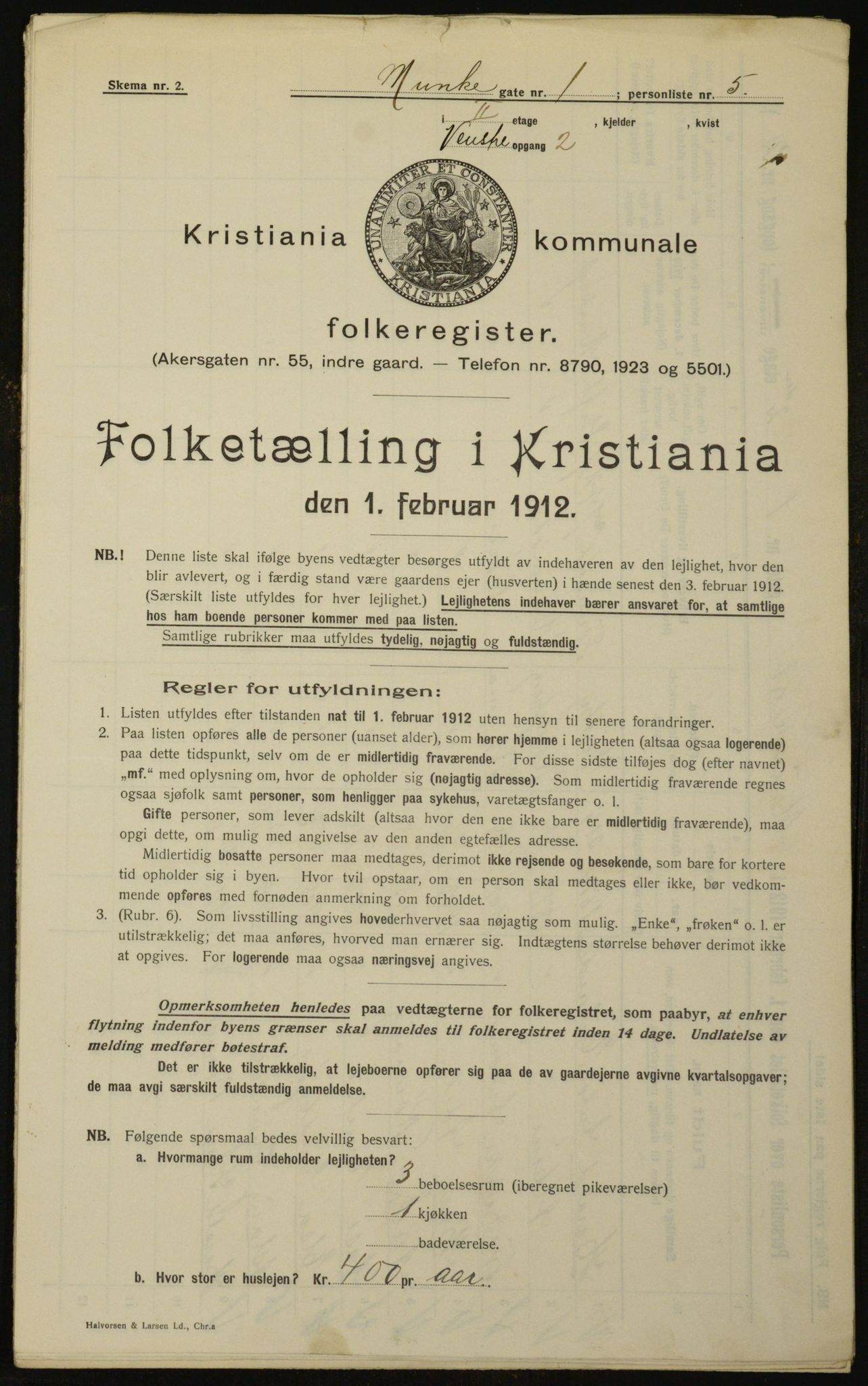 OBA, Municipal Census 1912 for Kristiania, 1912, p. 68460