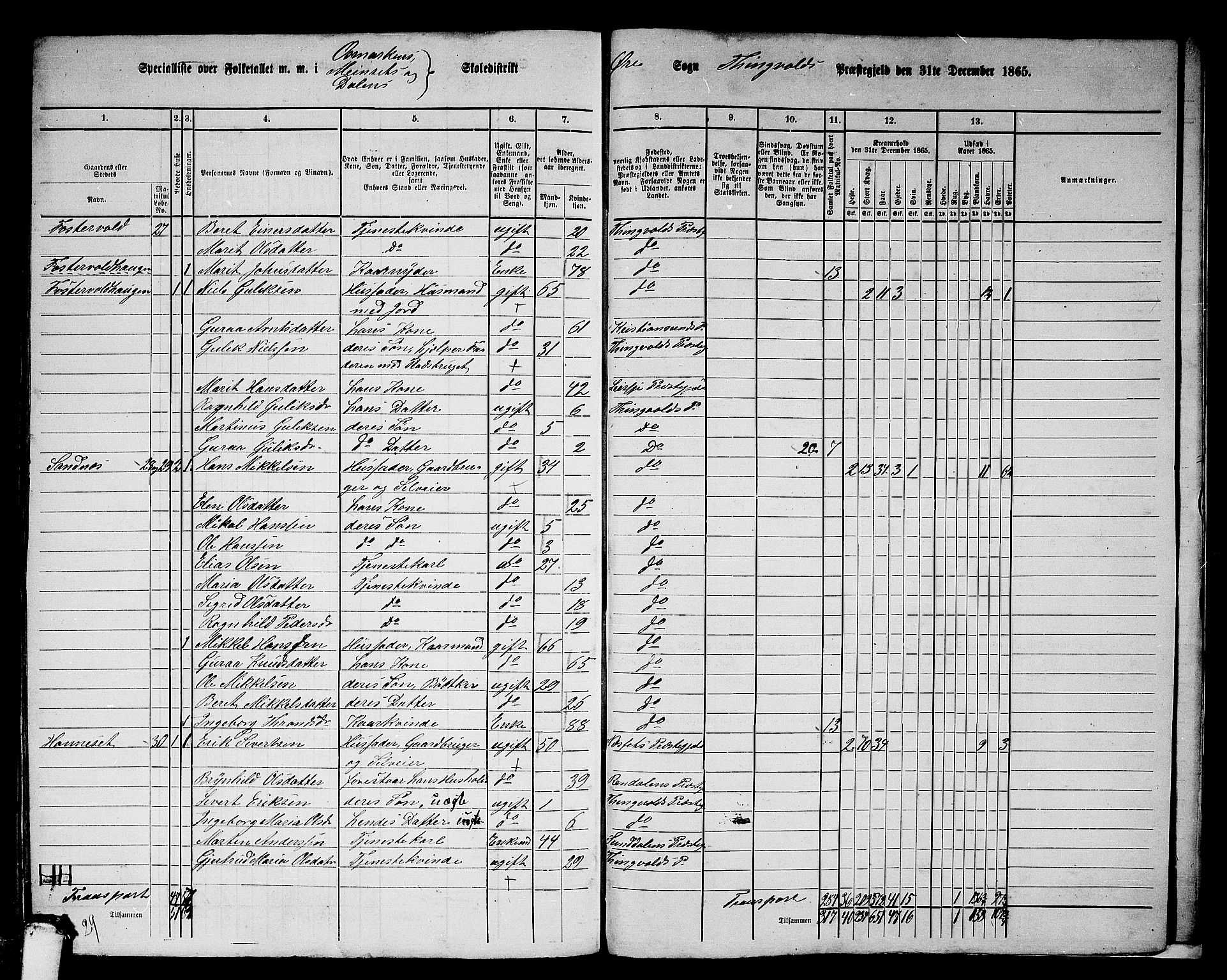 RA, 1865 census for Tingvoll, 1865, p. 247