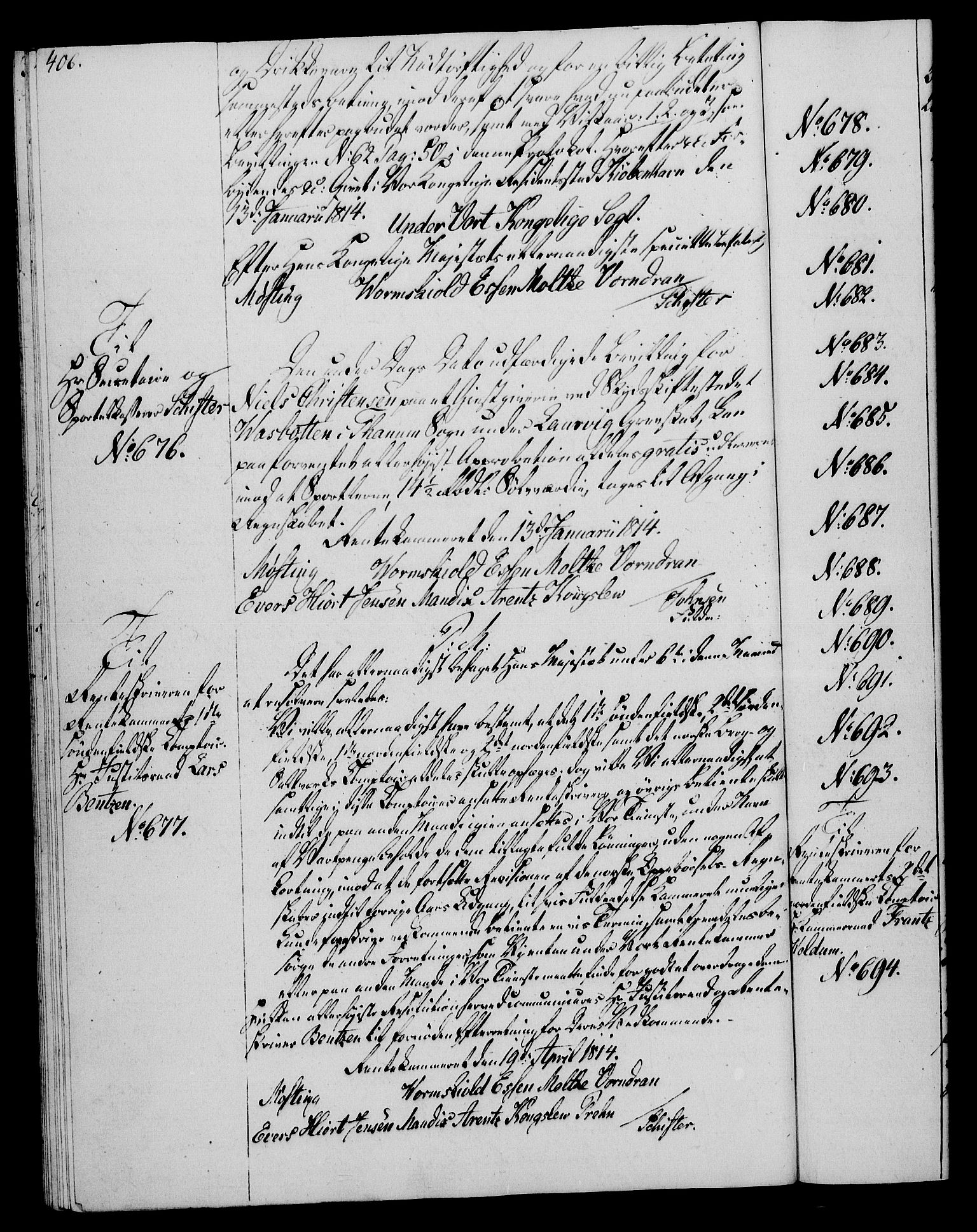 Rentekammeret, Kammerkanselliet, RA/EA-3111/G/Gg/Gga/L0020: Norsk ekspedisjonsprotokoll med register (merket RK 53.20), 1811-1814, p. 406