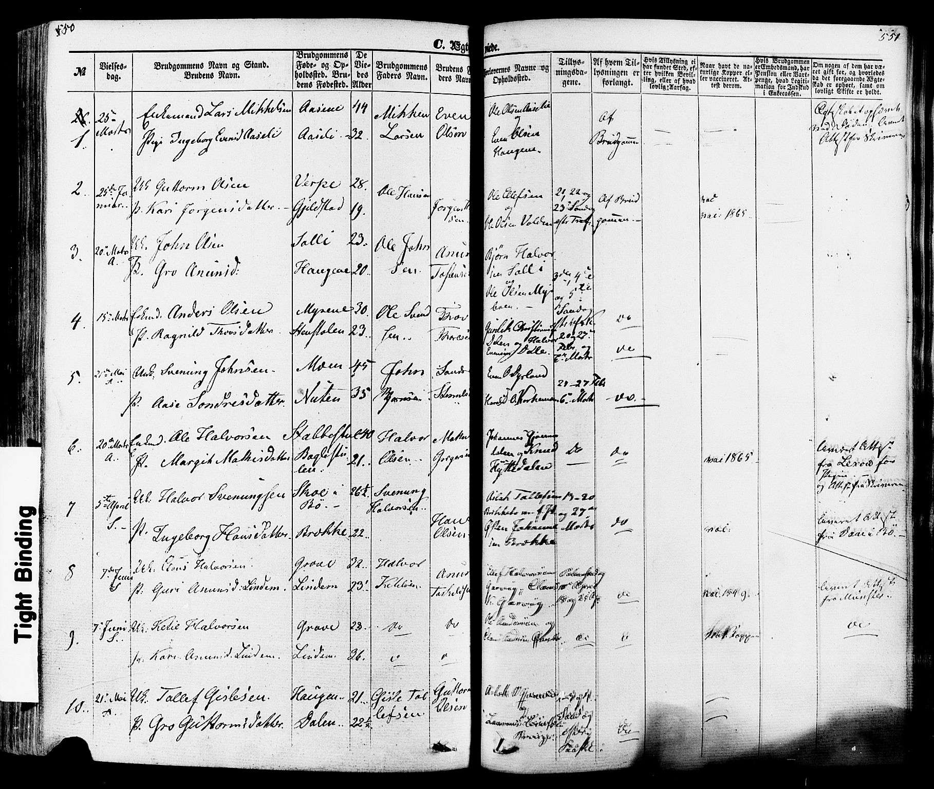 Seljord kirkebøker, SAKO/A-20/F/Fa/L0013: Parish register (official) no. I 13, 1866-1876, p. 550-551