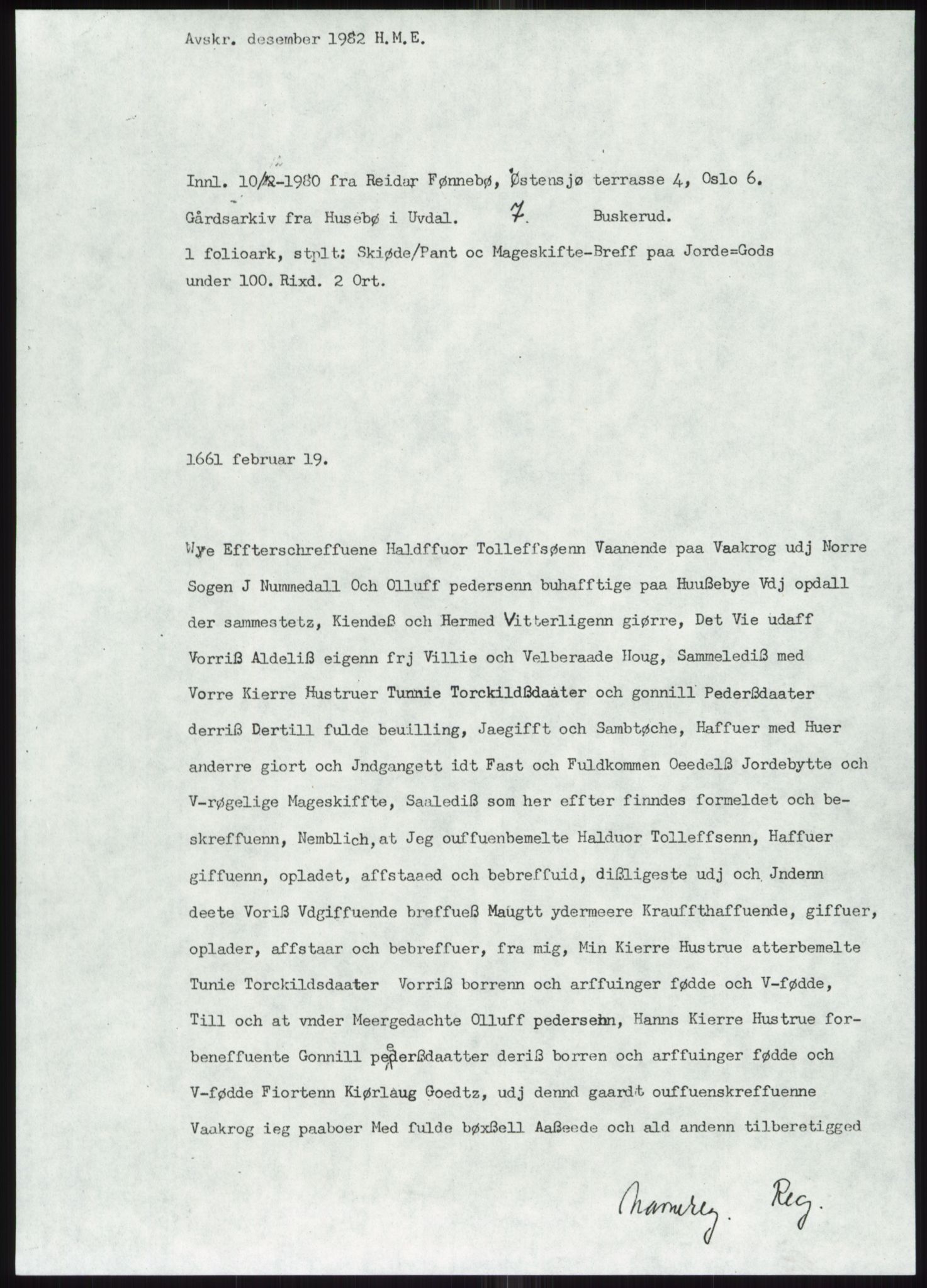 Samlinger til kildeutgivelse, Diplomavskriftsamlingen, AV/RA-EA-4053/H/Ha, p. 1782