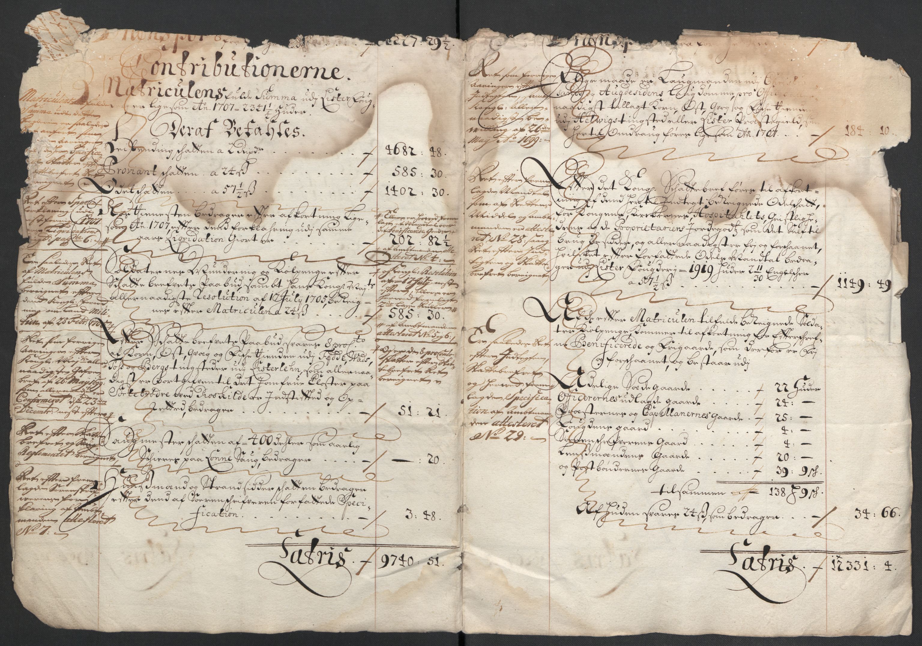 Rentekammeret inntil 1814, Reviderte regnskaper, Fogderegnskap, AV/RA-EA-4092/R43/L2552: Fogderegnskap Lista og Mandal, 1705-1709, p. 6