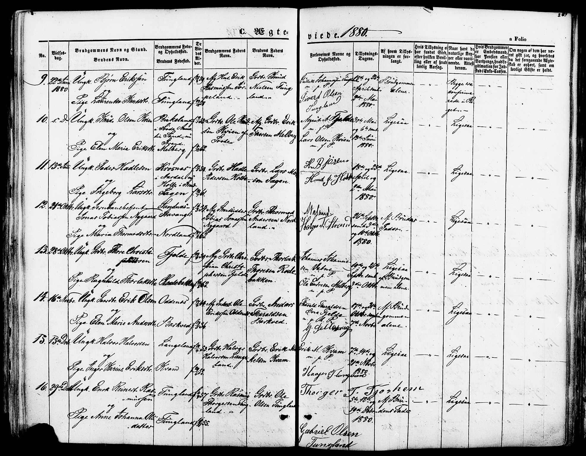 Strand sokneprestkontor, AV/SAST-A-101828/H/Ha/Haa/L0007: Parish register (official) no. A 7, 1855-1881, p. 269