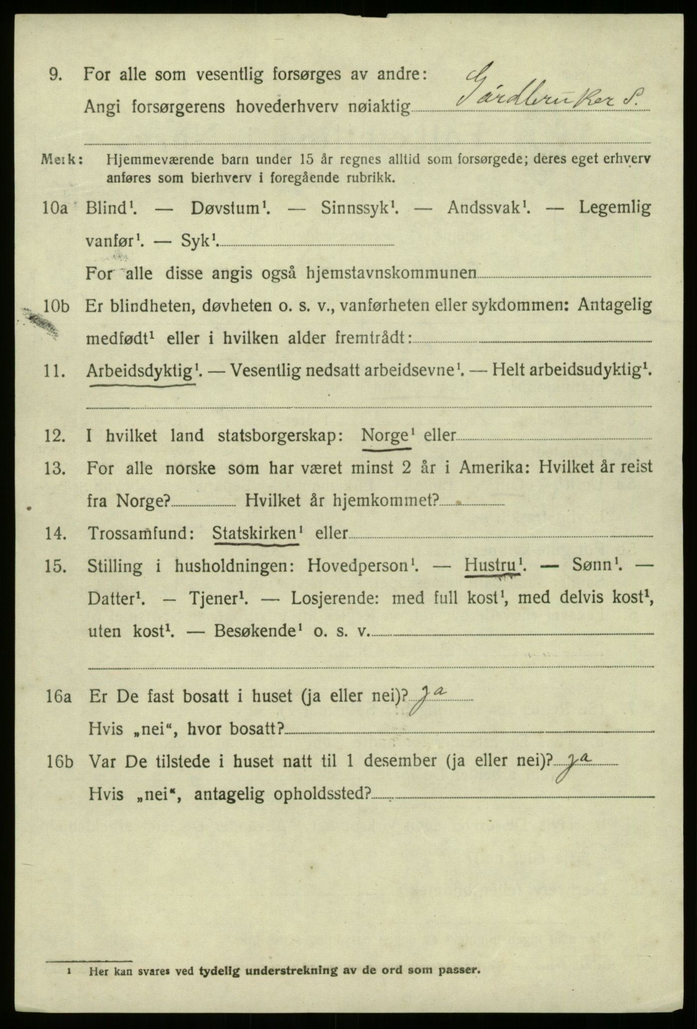 SAB, 1920 census for Jølster, 1920, p. 997