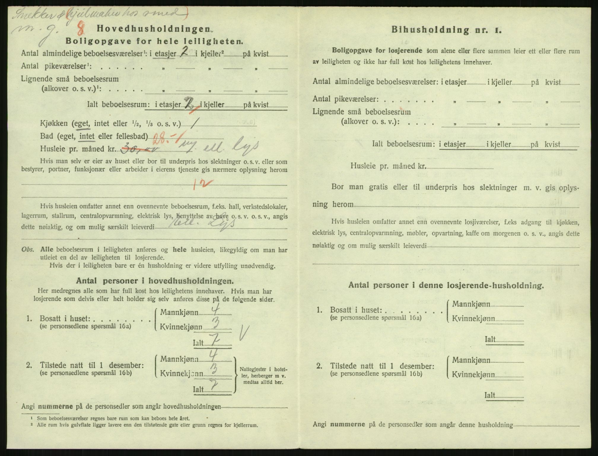 SAH, 1920 census for Lillehammer, 1920, p. 2533