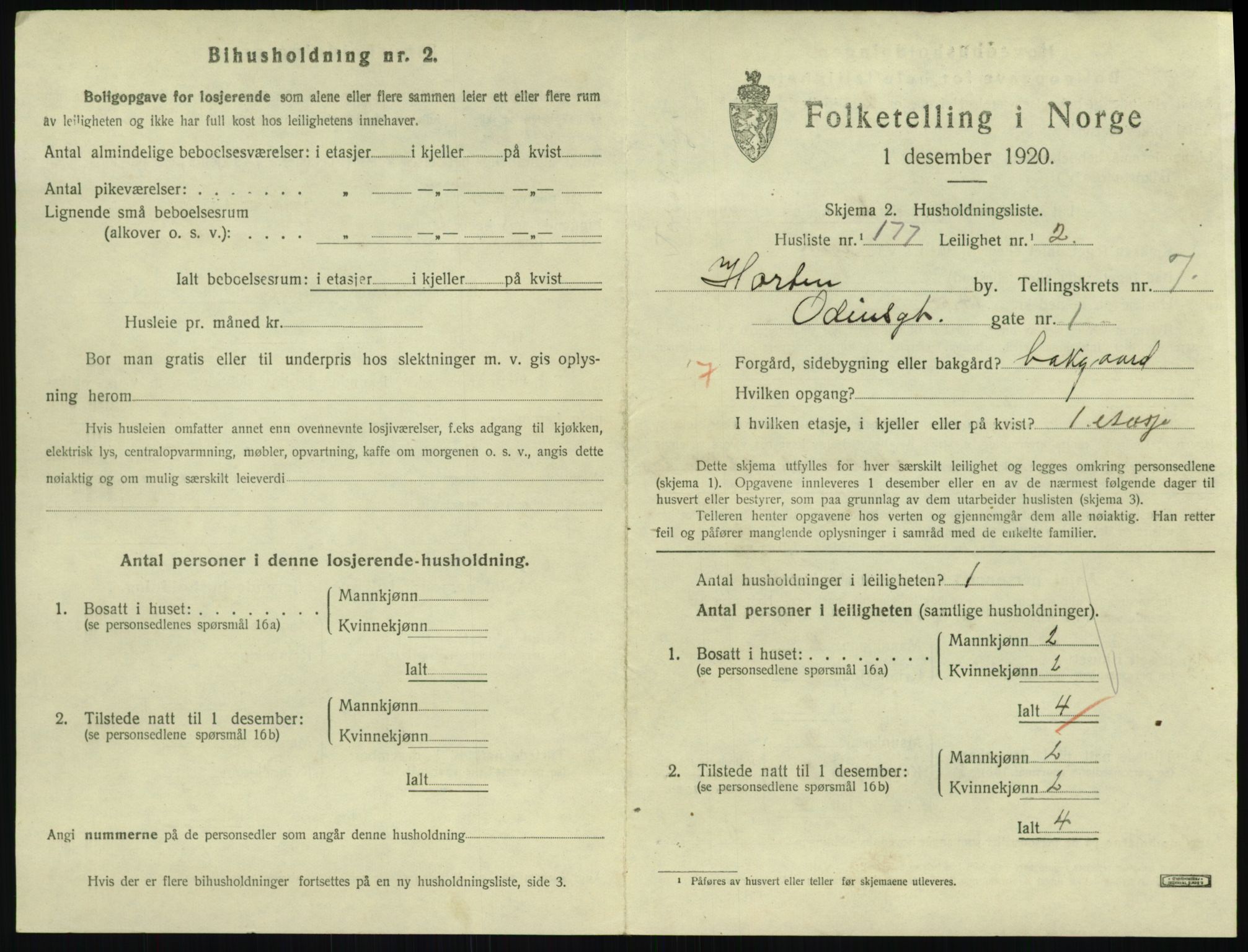 SAKO, 1920 census for Horten, 1920, p. 7861