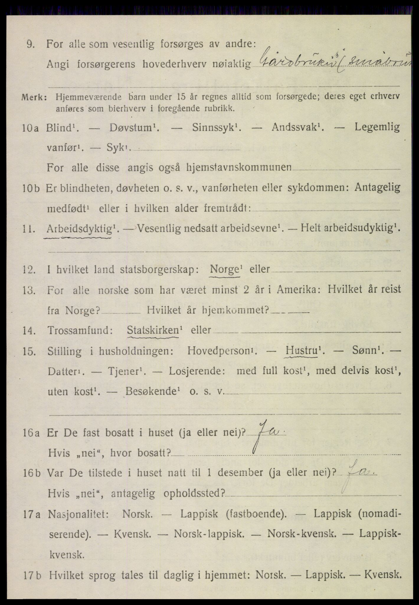 SAT, 1920 census for Brønnøy, 1920, p. 2561