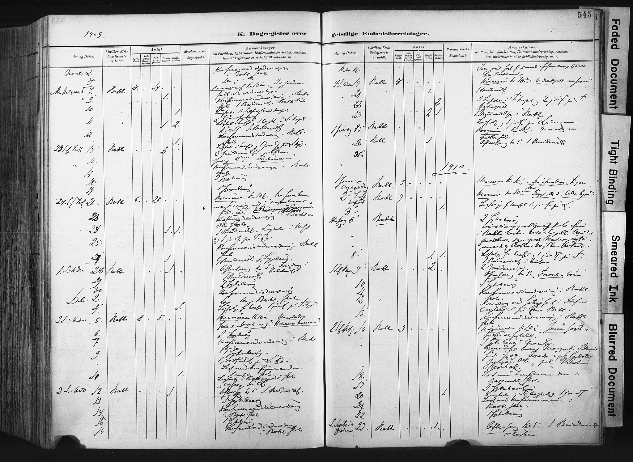 Ministerialprotokoller, klokkerbøker og fødselsregistre - Sør-Trøndelag, SAT/A-1456/604/L0201: Parish register (official) no. 604A21, 1901-1911, p. 545